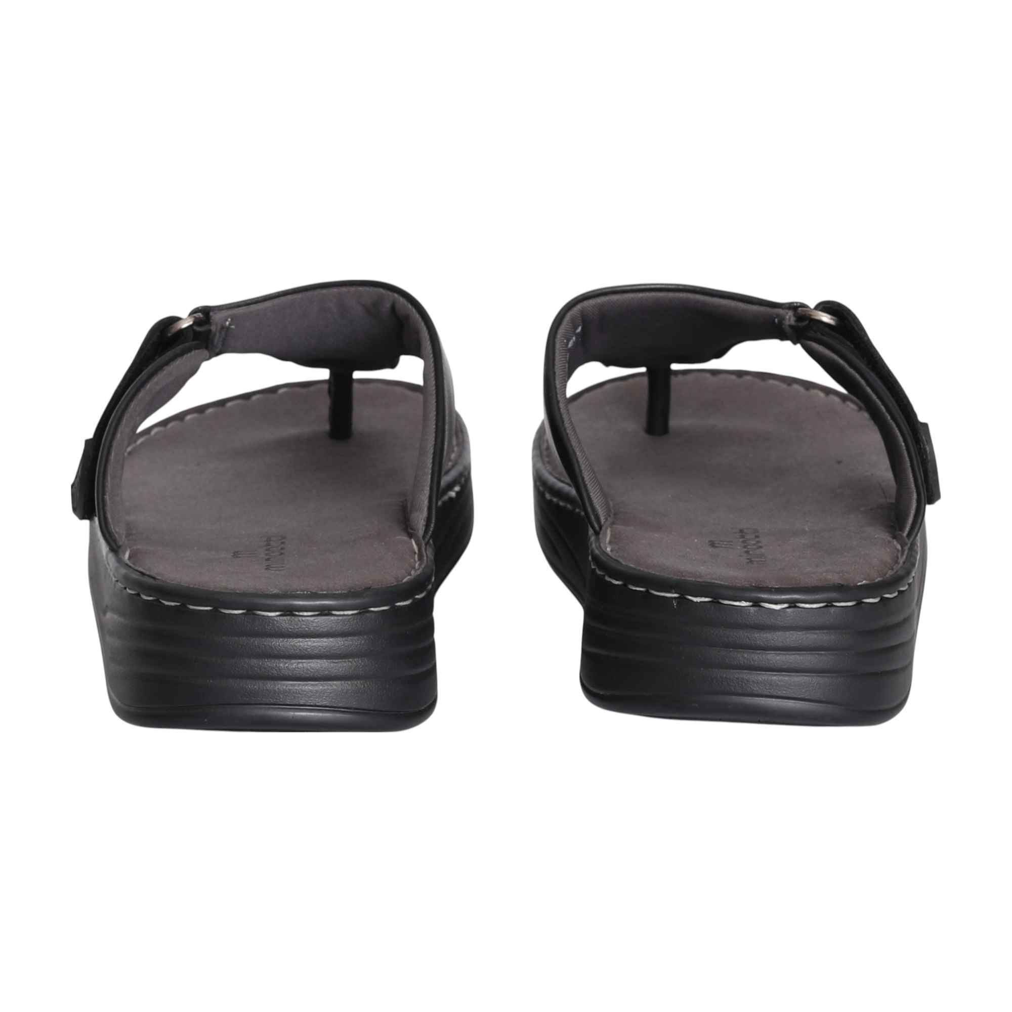 Men Sleek Edge Black Comfort Thongs