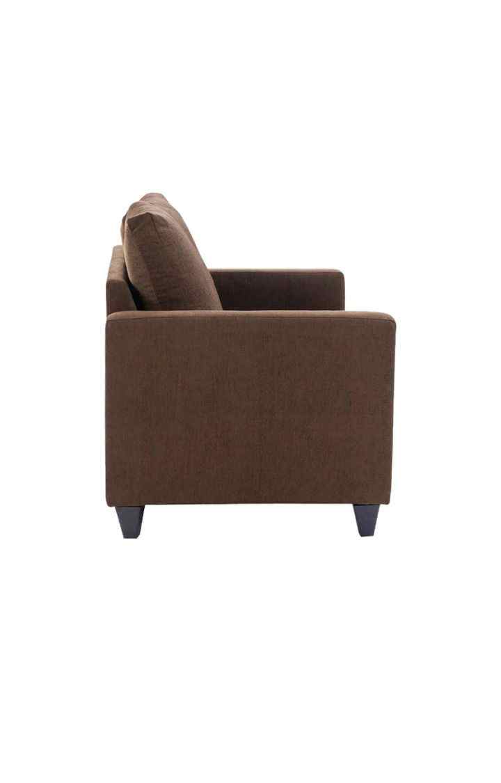 neudot Saya Sofa for Living Room |2 Persons Sofa|Premium Fabric with Cushioned Armrest | Solid Wood Frame|2 Seater in Saya Brown Color