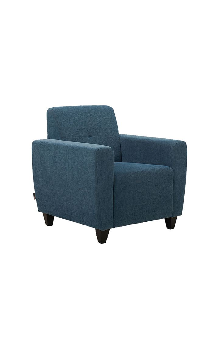 neudot Elegance Sofa for Living Room |1 Person Sofa|Premium Fabric with Cushioned Armrest | Solid Wood Frame|1 Seater in Dusky Blue Color