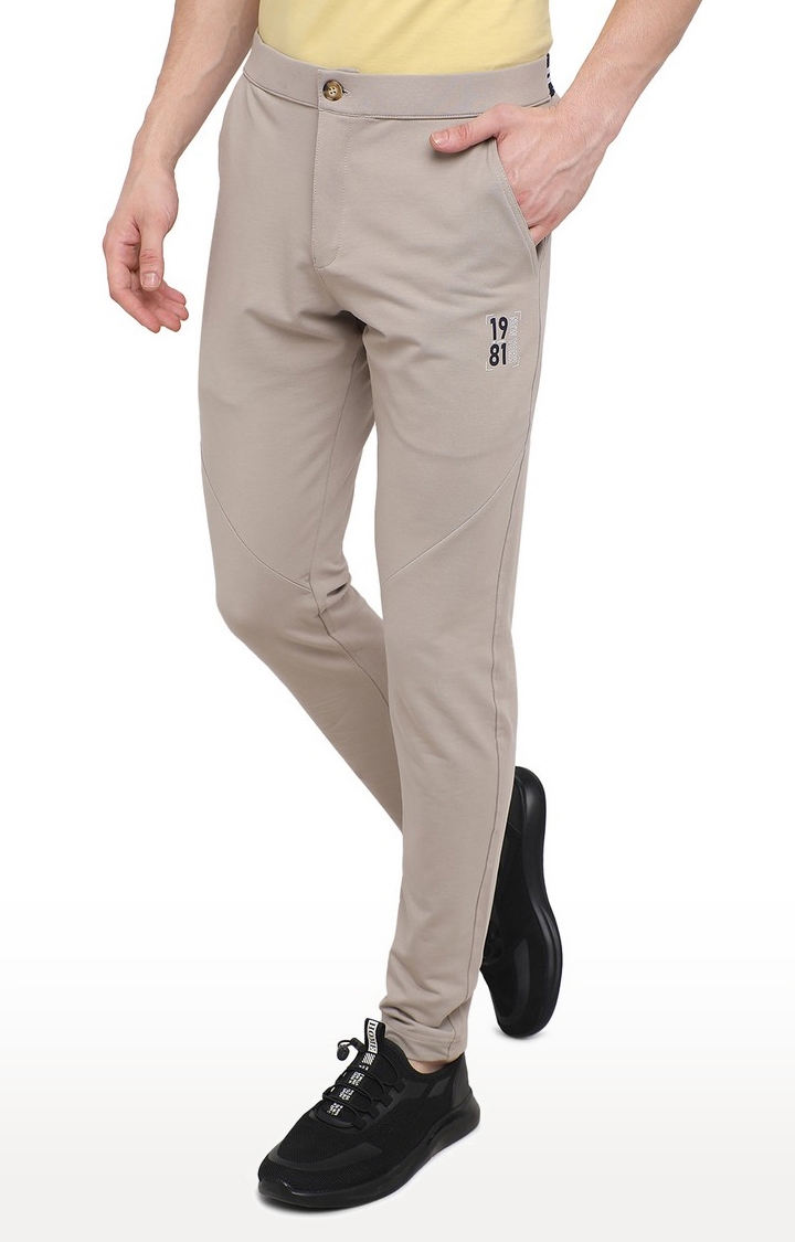 JadeBlue | JB-TR-256/A BEIGE Men's Beige Cotton Blend Solid Trackpants 2