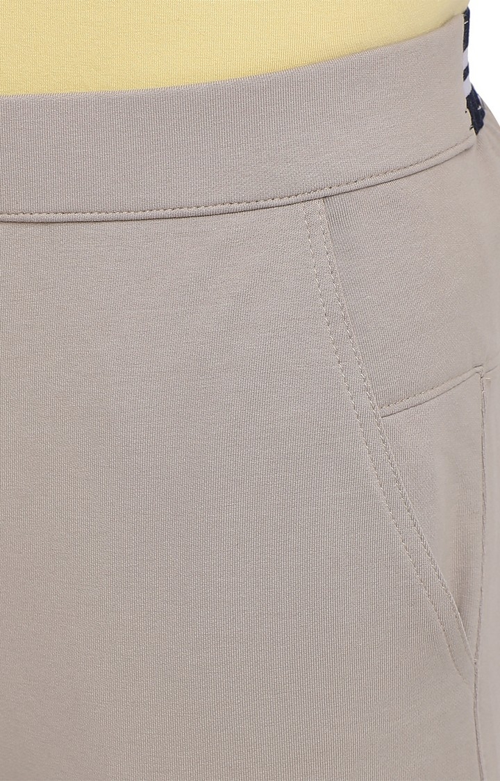 JadeBlue | JB-TR-256/A BEIGE Men's Beige Cotton Blend Solid Trackpants 4