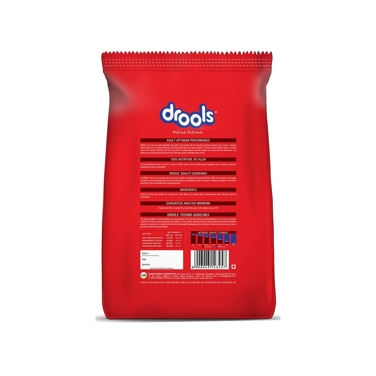 Drools Adult Optimum Performance Dry Dog Food - 20 Kg