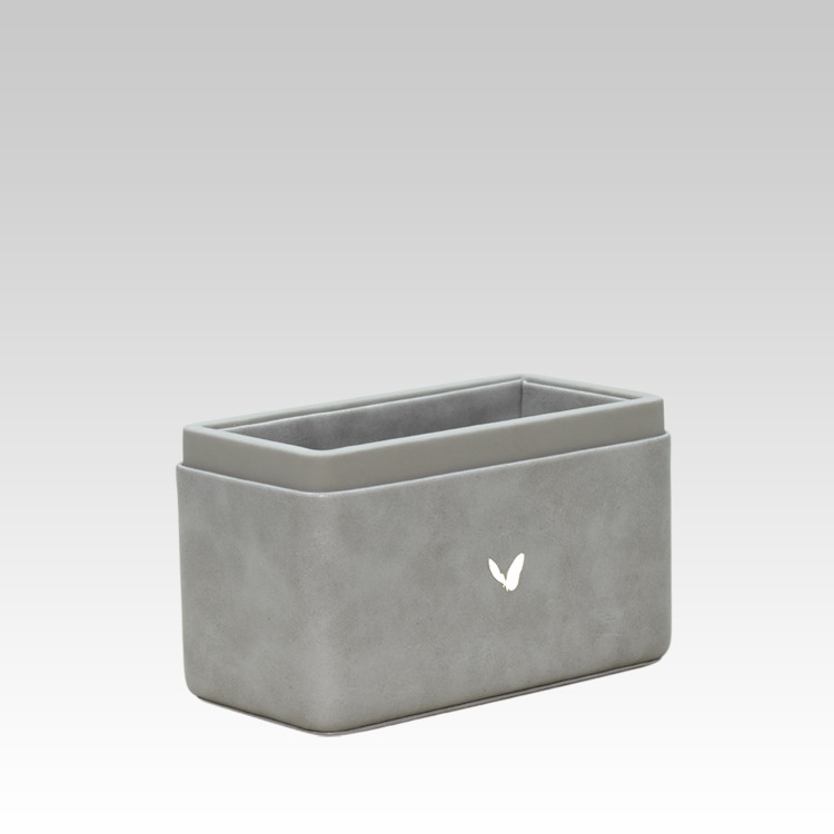 Pen/Pencil Holder | Faux Leather | Rectangular Medium | Moderno | Grey