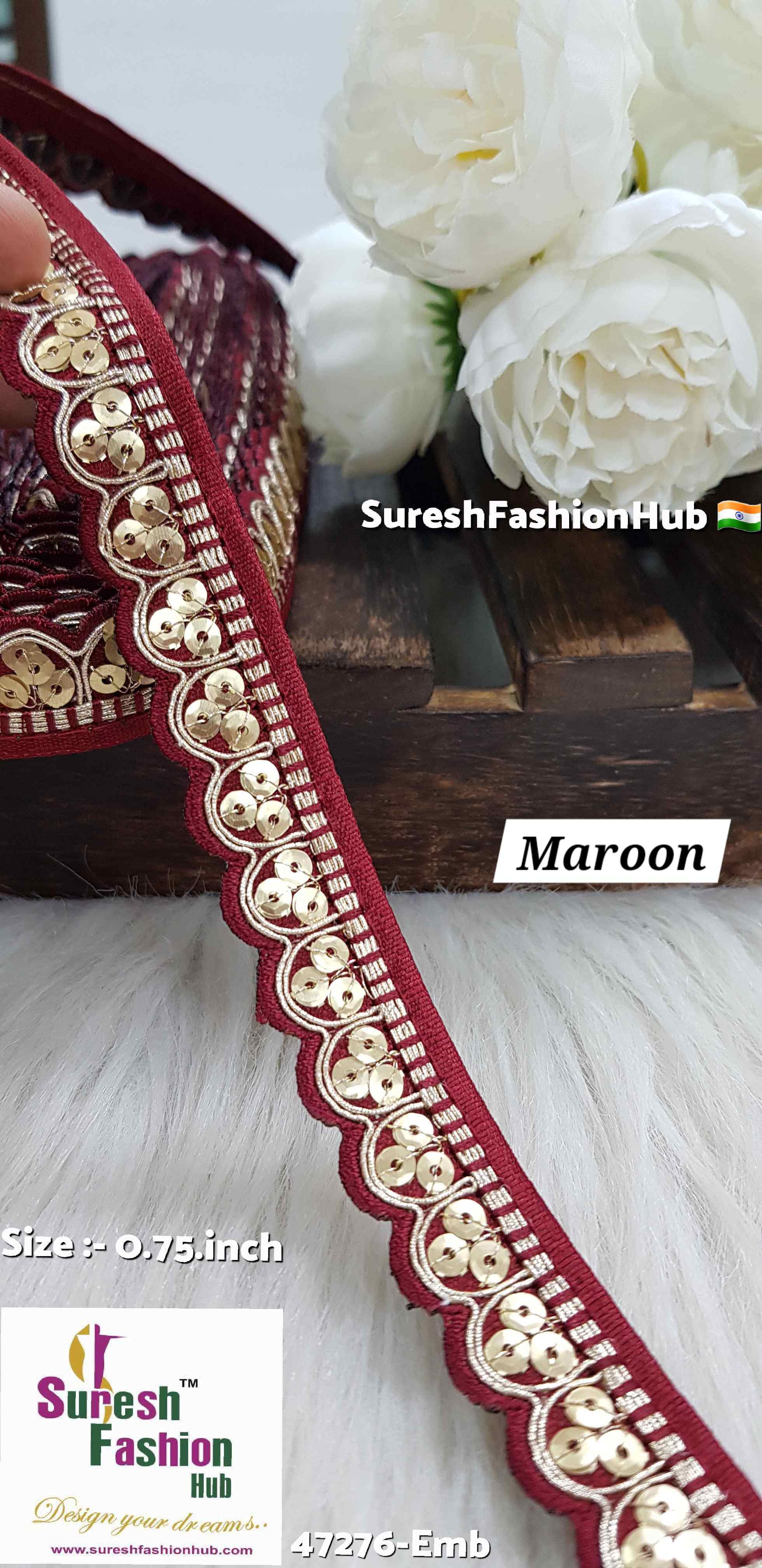 "Machine-Made Scalloped Lace - Elegant Border for Sarees"