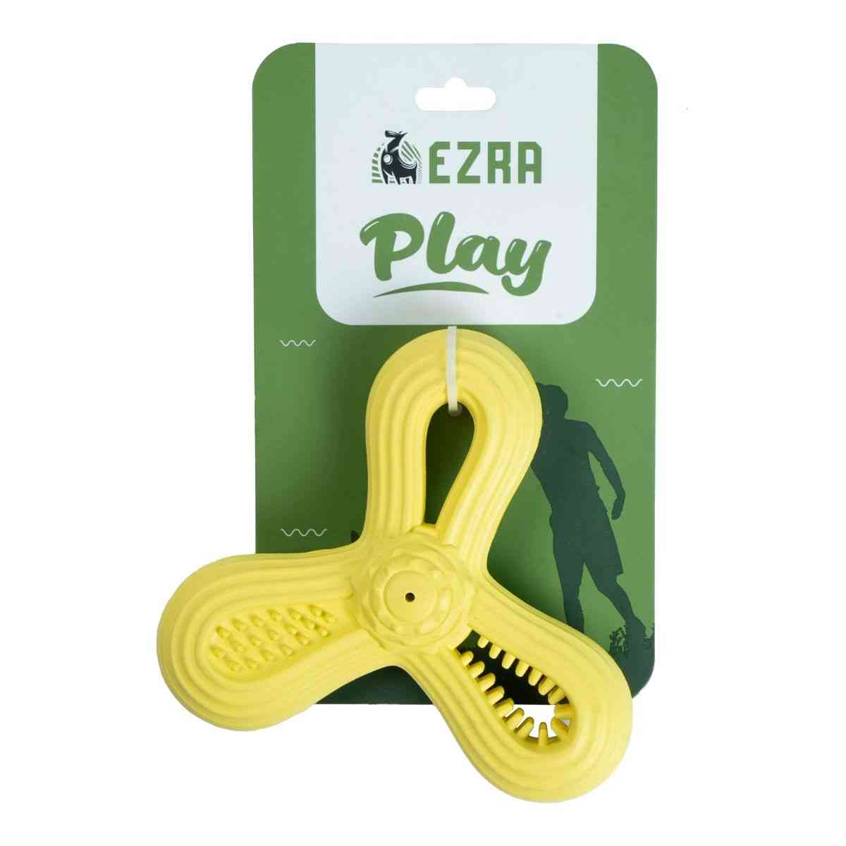 Ezra Play Triangle Dart - Yellow Rubber Toy