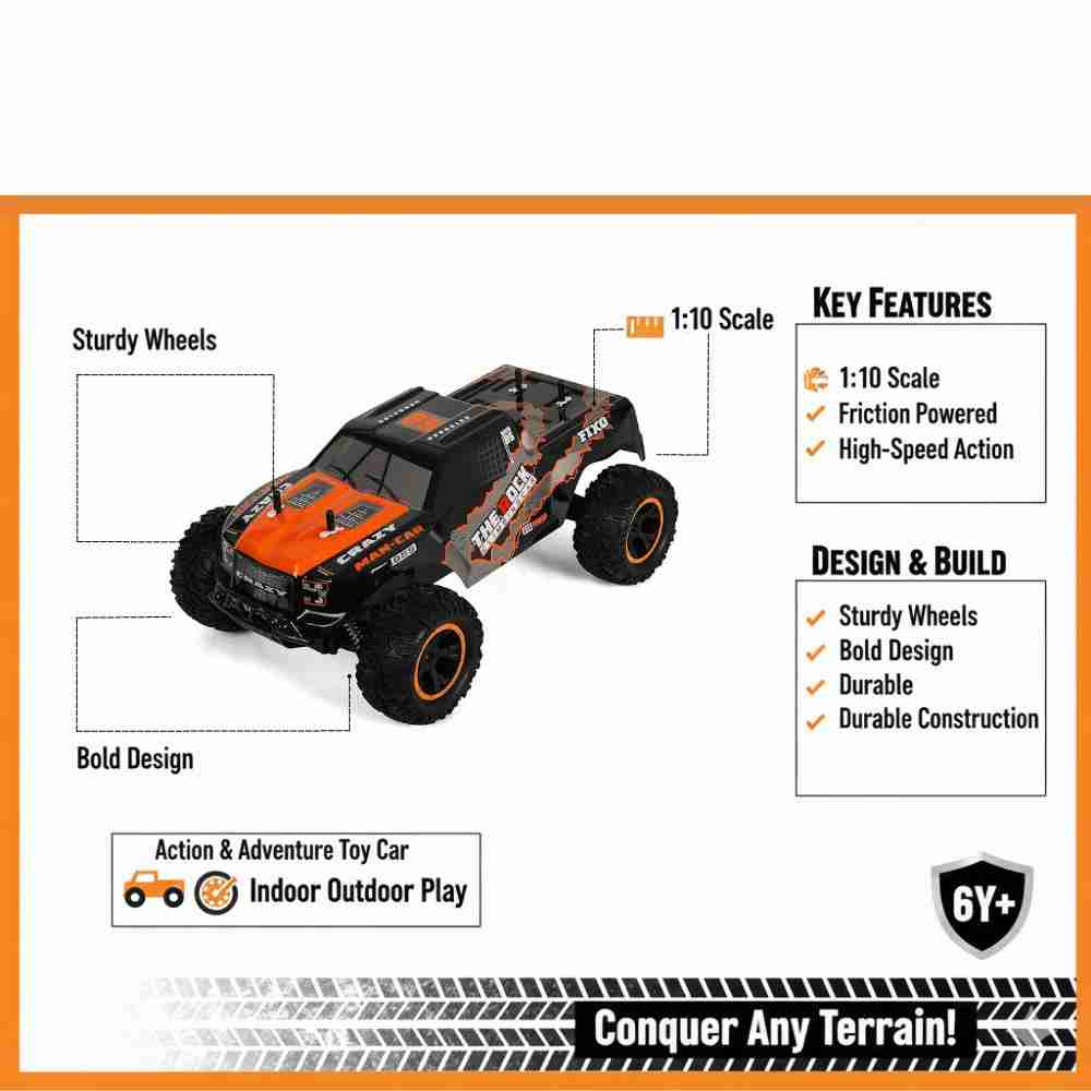 Ralleyz High Speed Remote Control Pickup Truck, 1:10 Scale, 6Y+