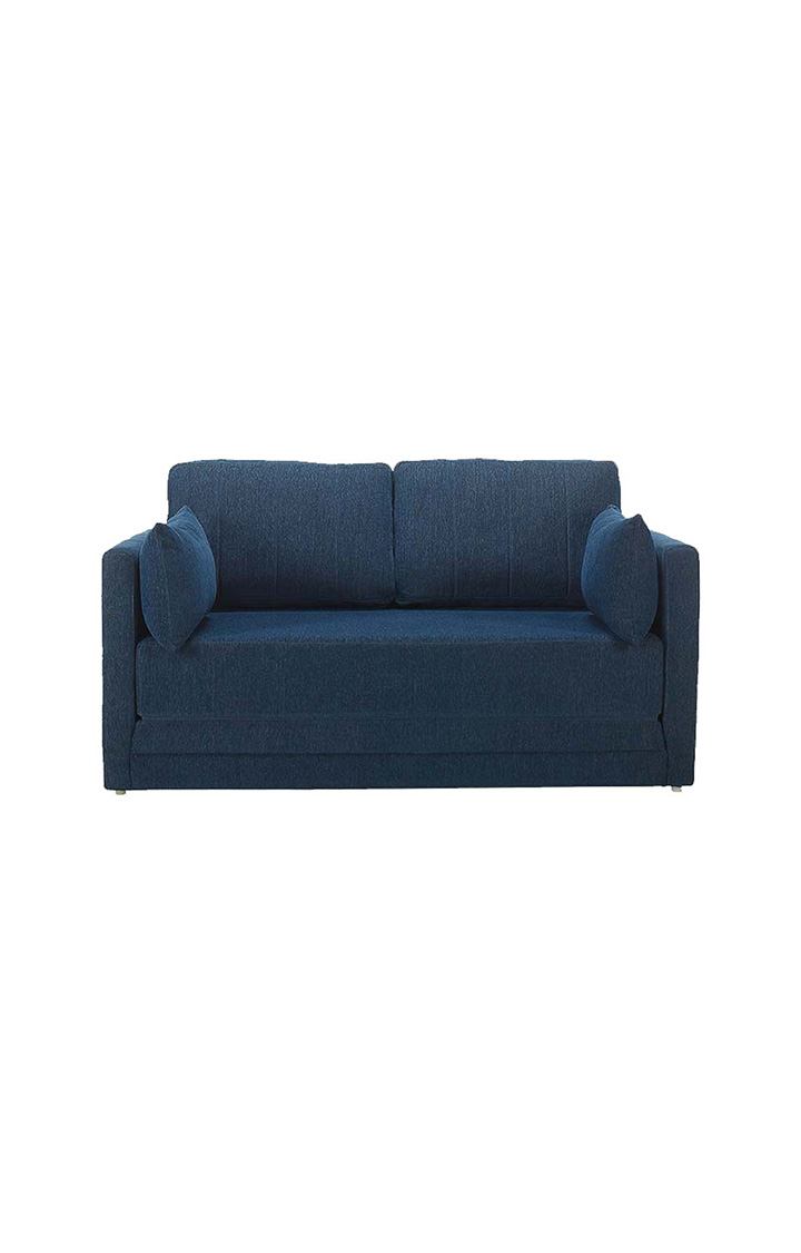 NEUDOT Max Fabric Pull-Out Sofa Cum Bed for Living Room | 2 Seater Sofa Bed for Drawing Room & Bedroom | Diwan | Cobalt Blue Color