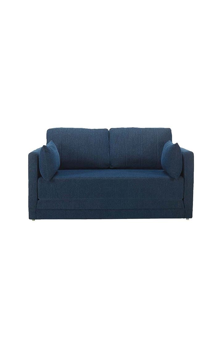 NEUDOT Max Fabric Pull-Out Sofa Cum Bed for Living Room | 2 Seater Sofa Bed for Drawing Room & Bedroom | Diwan | Cobalt Blue Color