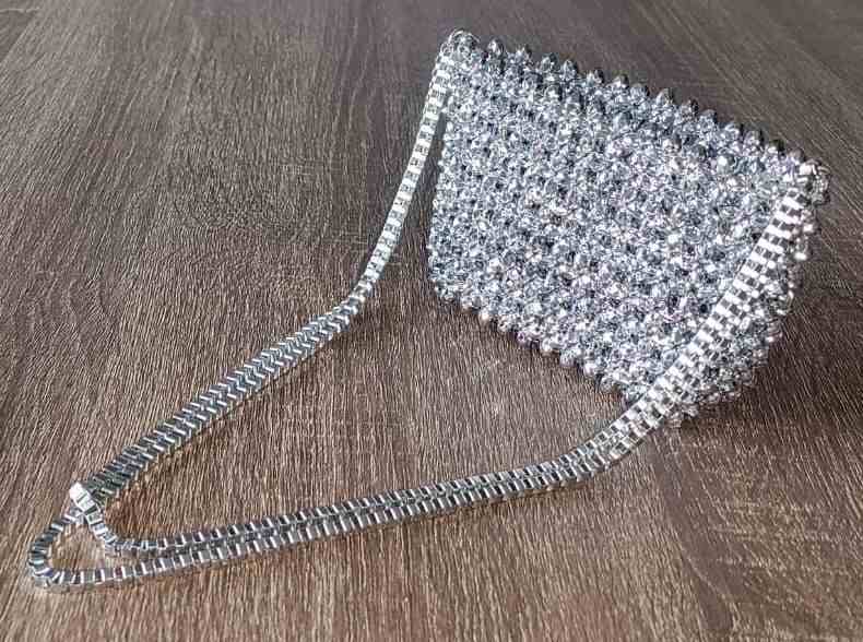 Shiny Silver Sling Bag