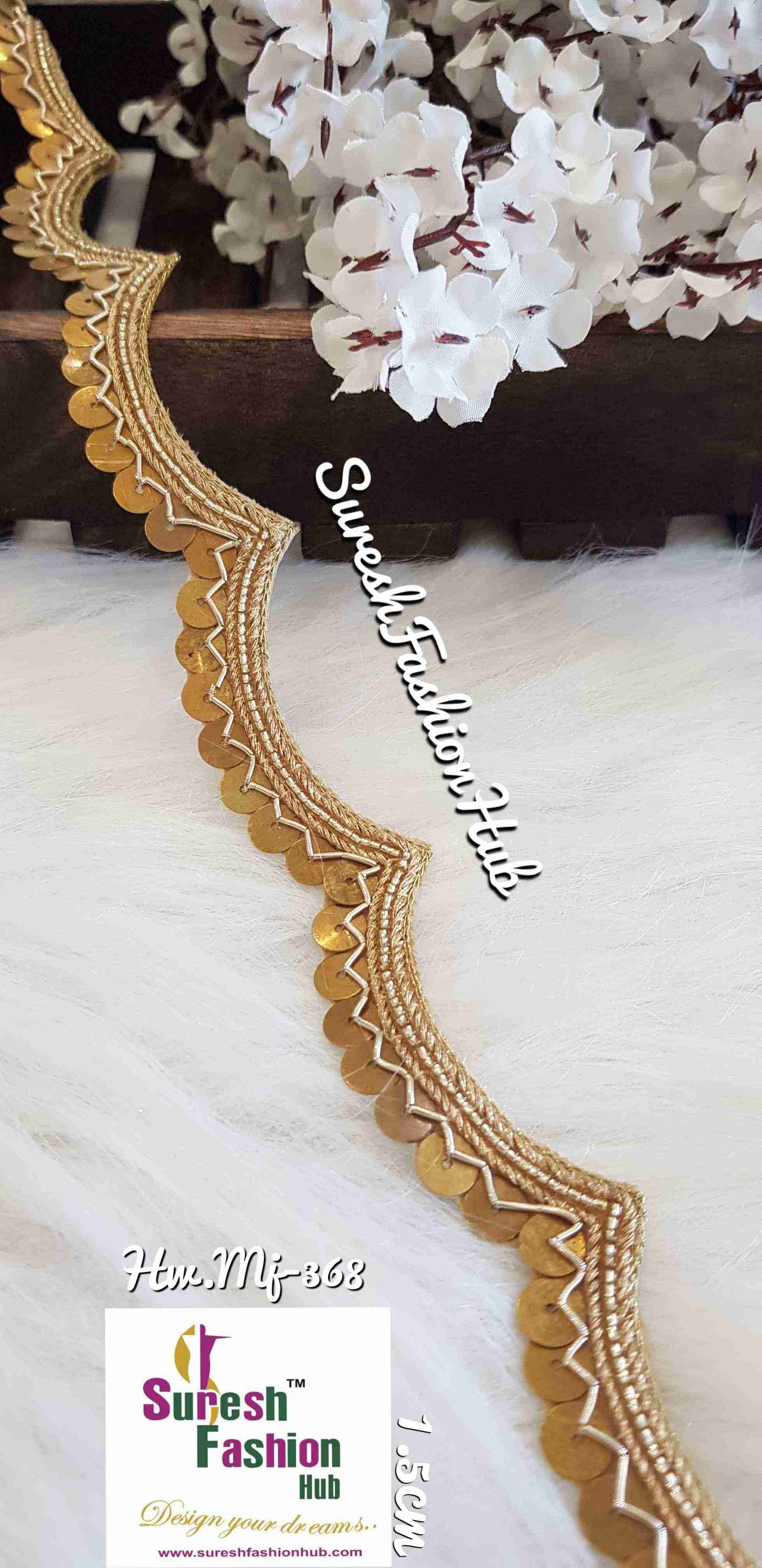 Sophisticated One-Sided Scalloped Lace Trim for Sarees