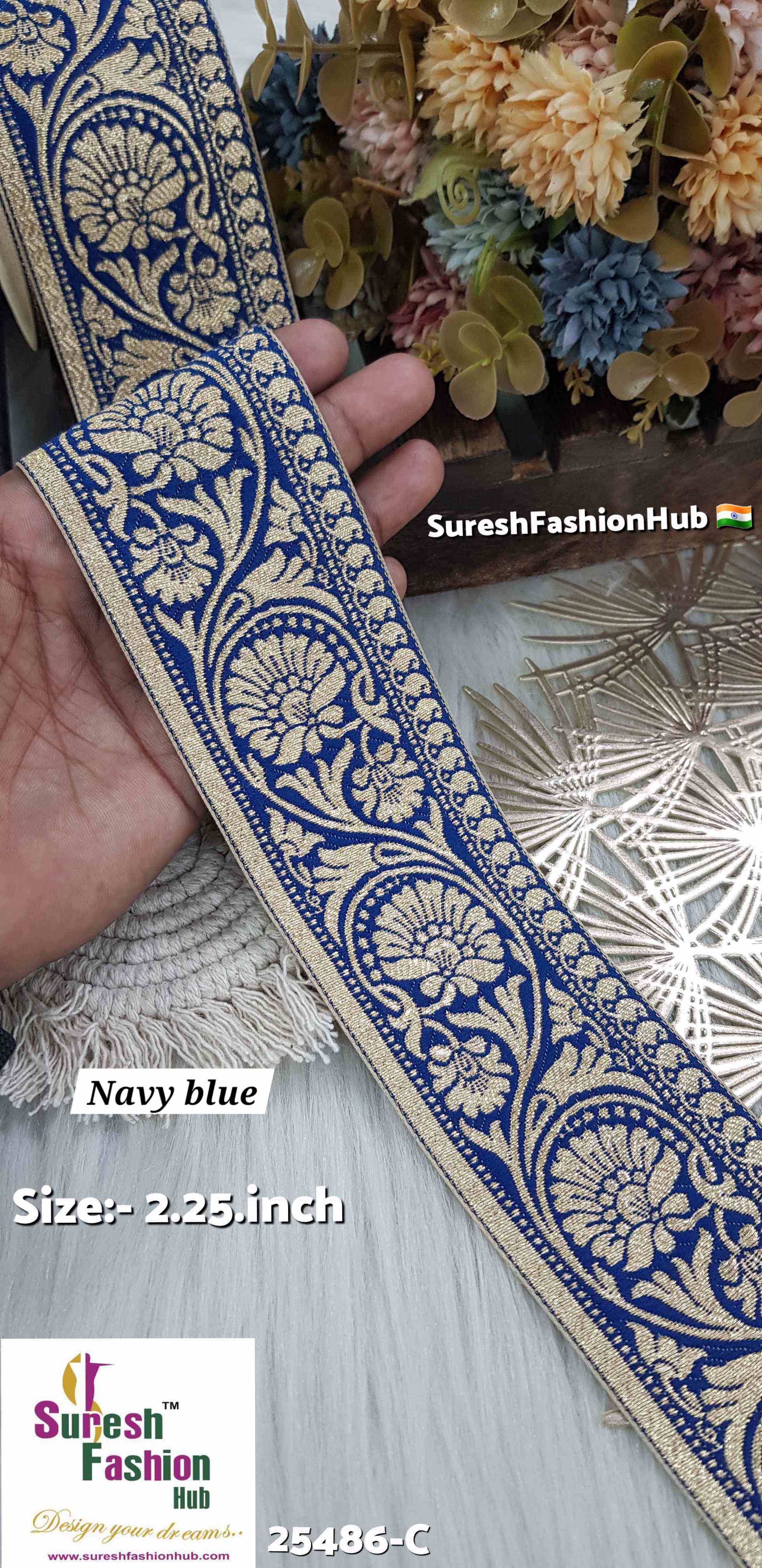 Navy Noble Banarasi Lace