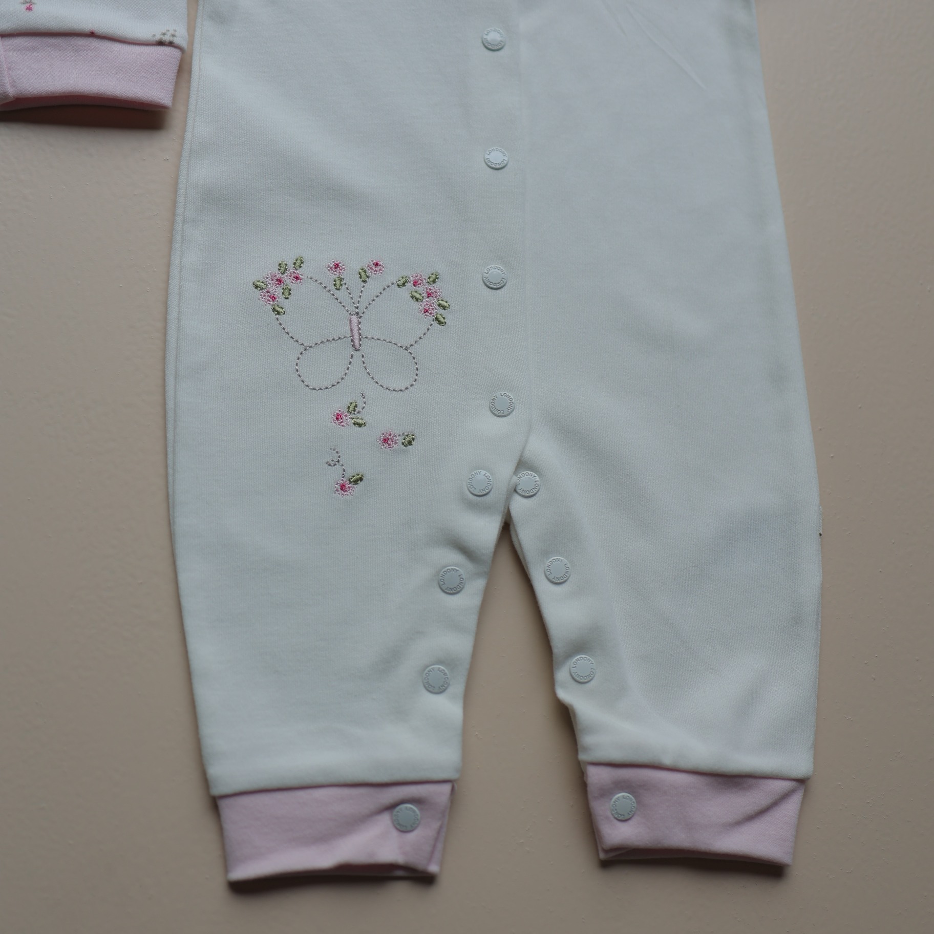 Pink Blossom Butterfly Baby Romper
