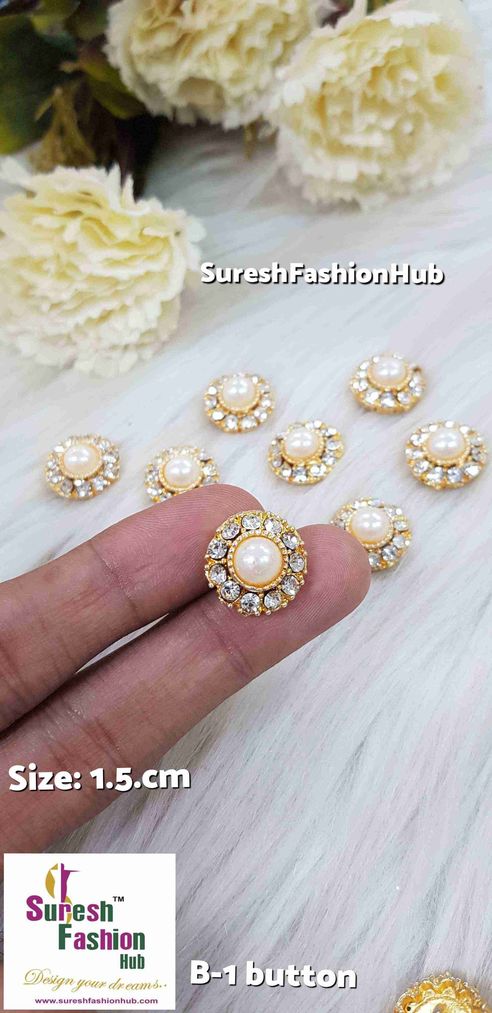 Elegant Pearl Embellished Button.
