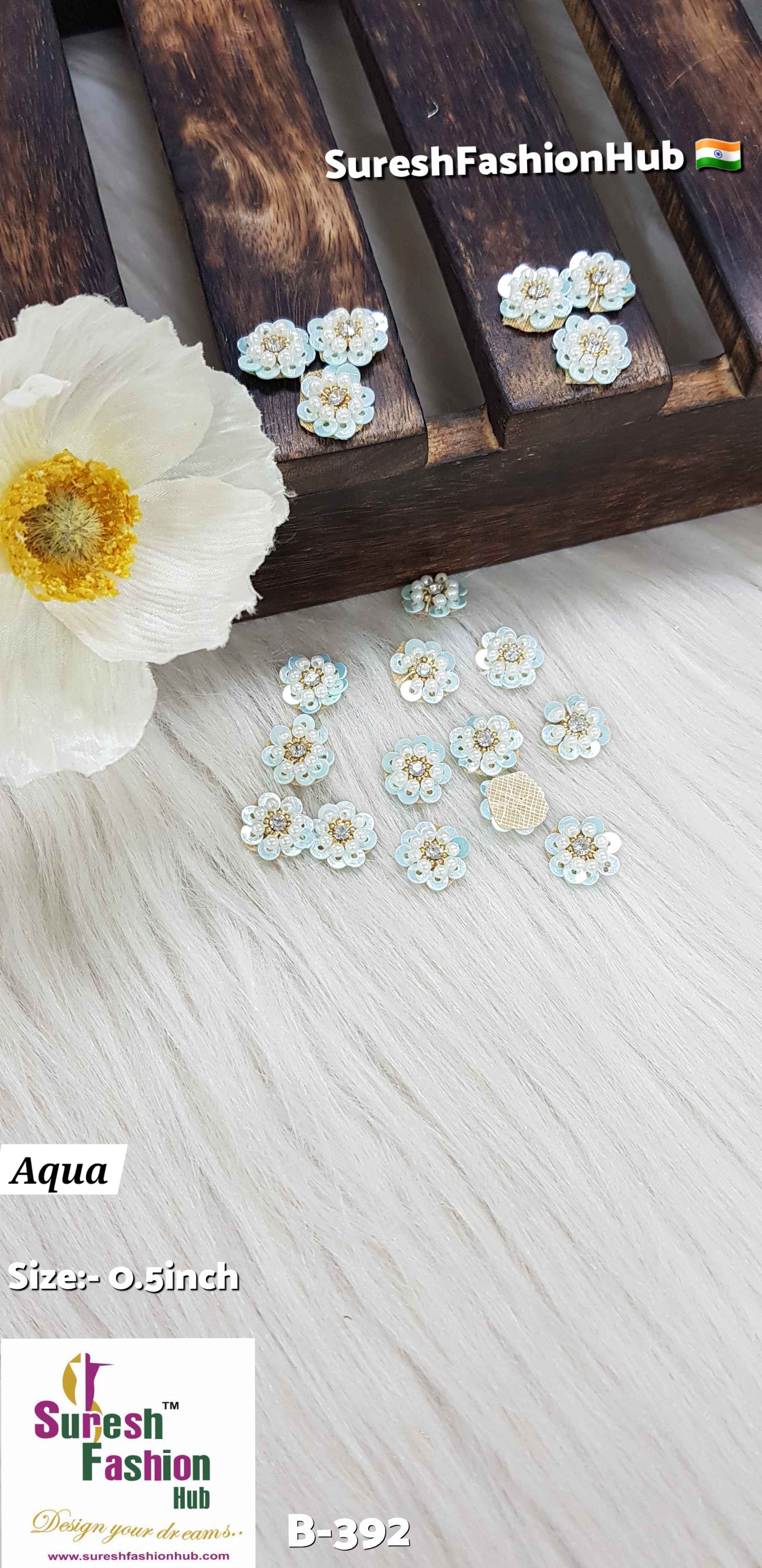 Aqua Floral Sparkle Butties