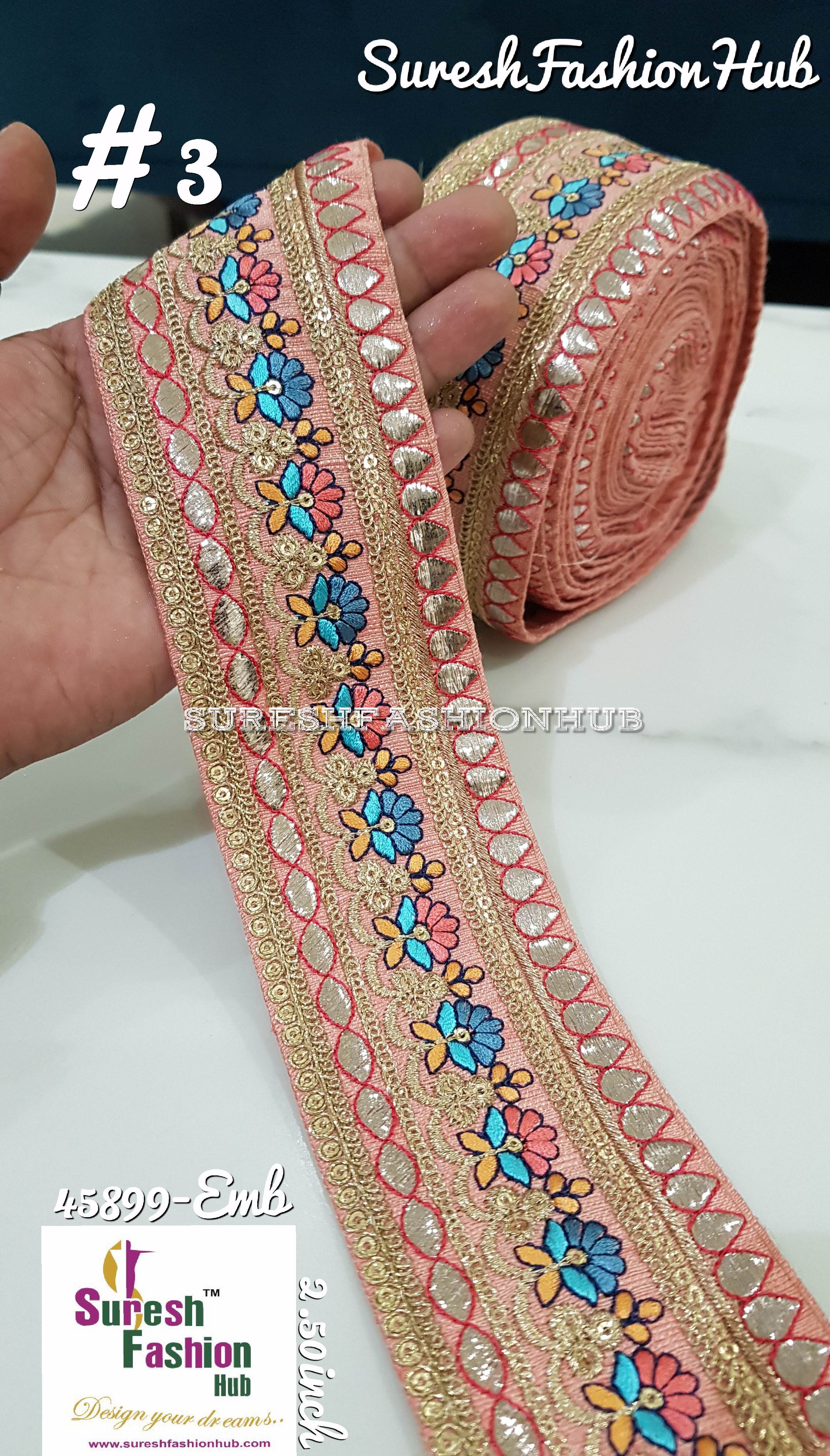 Indian Laces Embellishments Embroidery Saree Border Wholesale Silk Crafting Sewing Decorative Designer Ribbons #Blackborder  #Fancylaces #Decorativetrims #Embroideredborder #Sewingtrims #テープ #minne #lndianlaces #Sareeborder #アニー都城 #pasamanerías #pasamaneriasbordadas #Embellishments #可愛いマスク #Embroiderytrimmings #アクセサリー