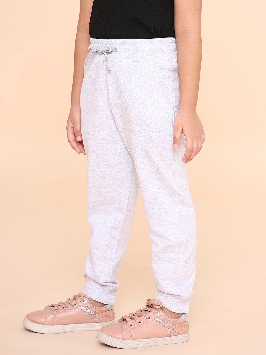 Girls Solid Sweatpant -Grey
