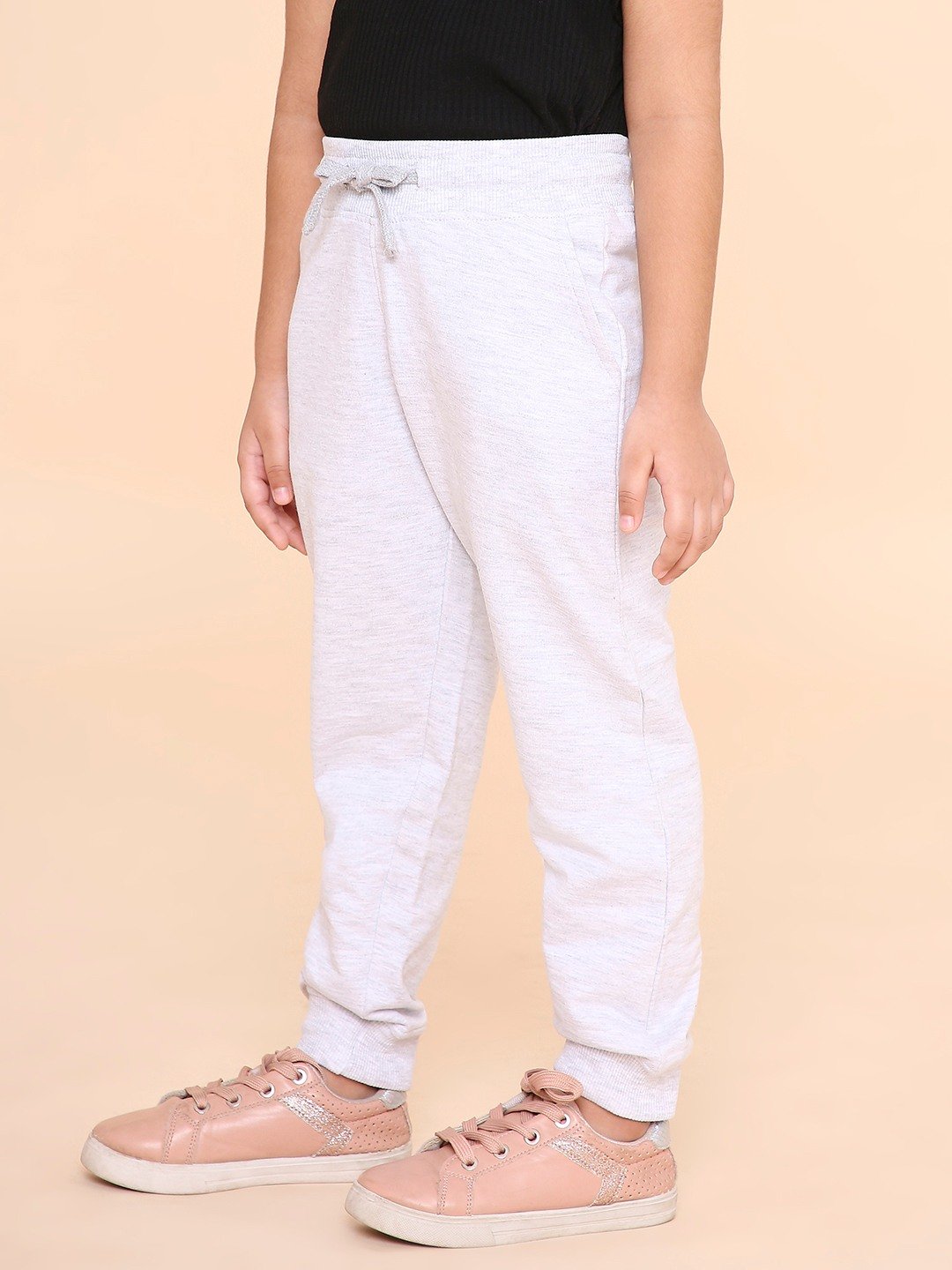 Girls Solid Sweatpant -Grey