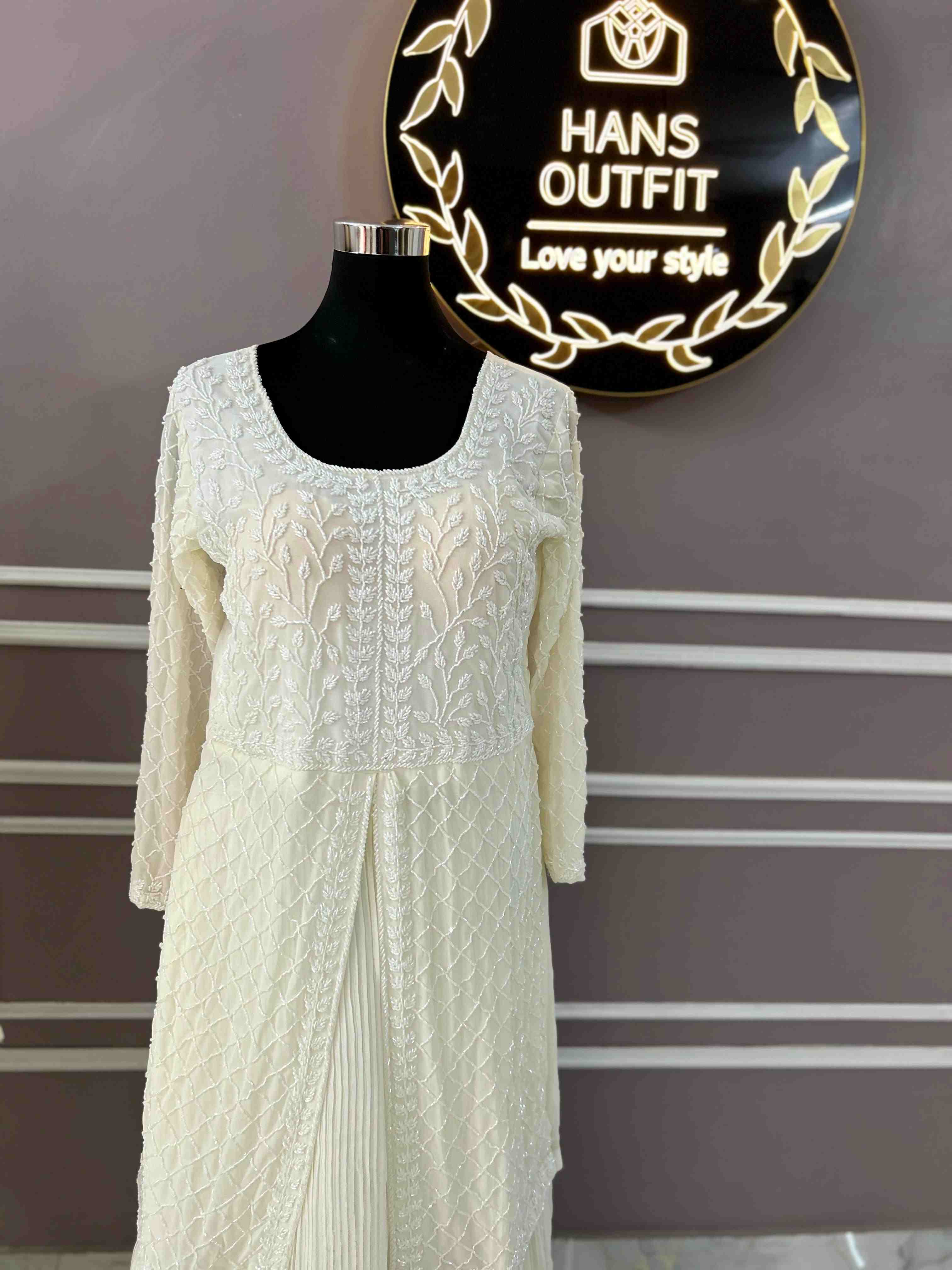 White Elegant Embroidered Dress