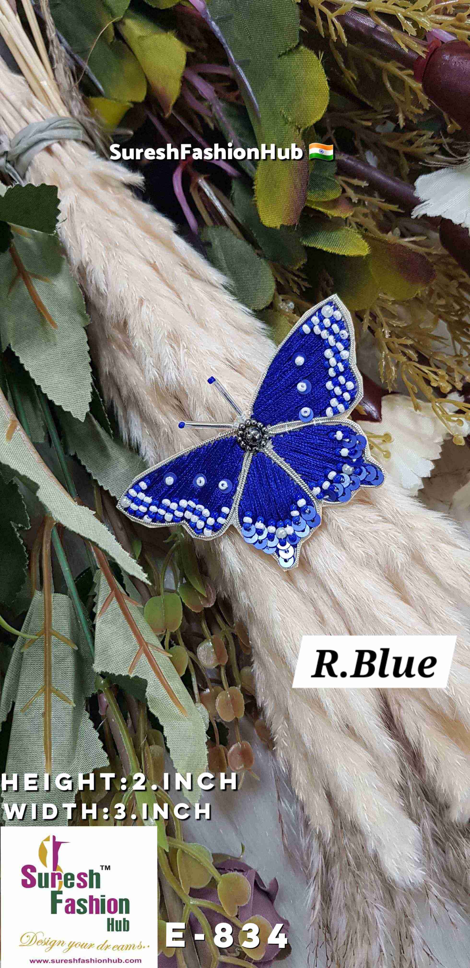 Enchanted Elegance Butterfly Patch - Royal Blue