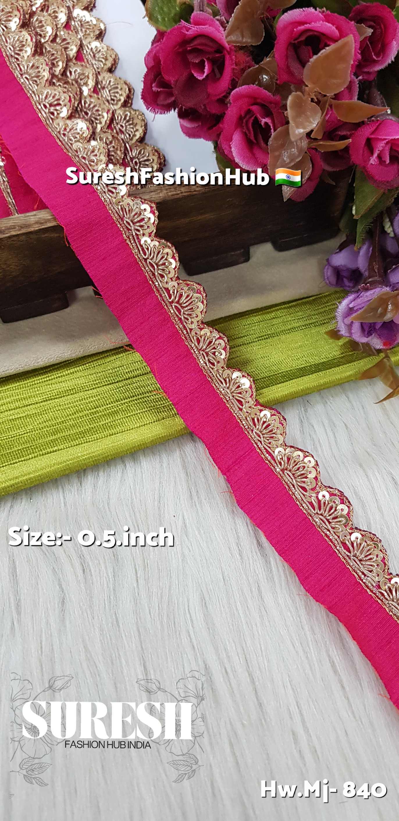 Rani Zardosi Scalloped Border – Mj-840