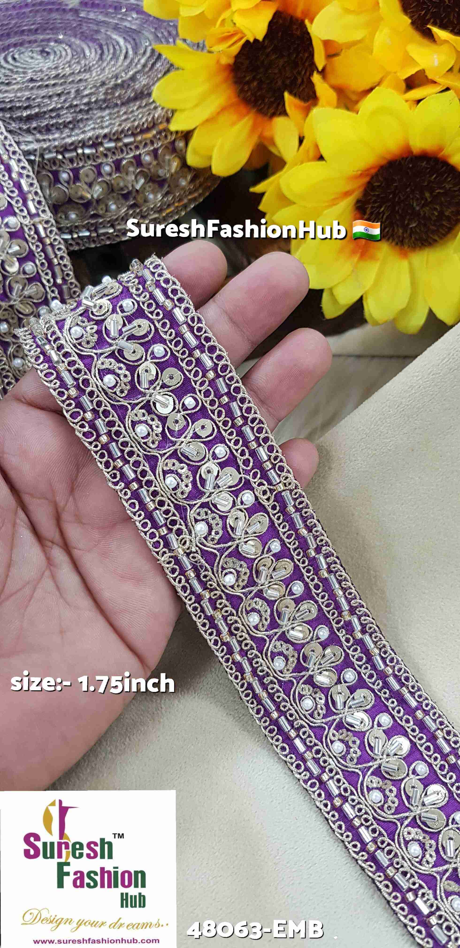  Purple Floral Fabric Lace