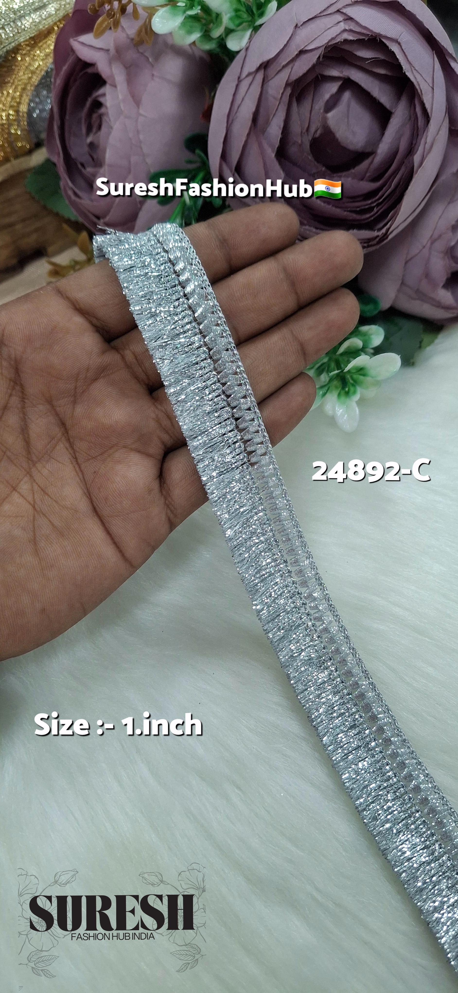 Silver Badla Jhalar Lace