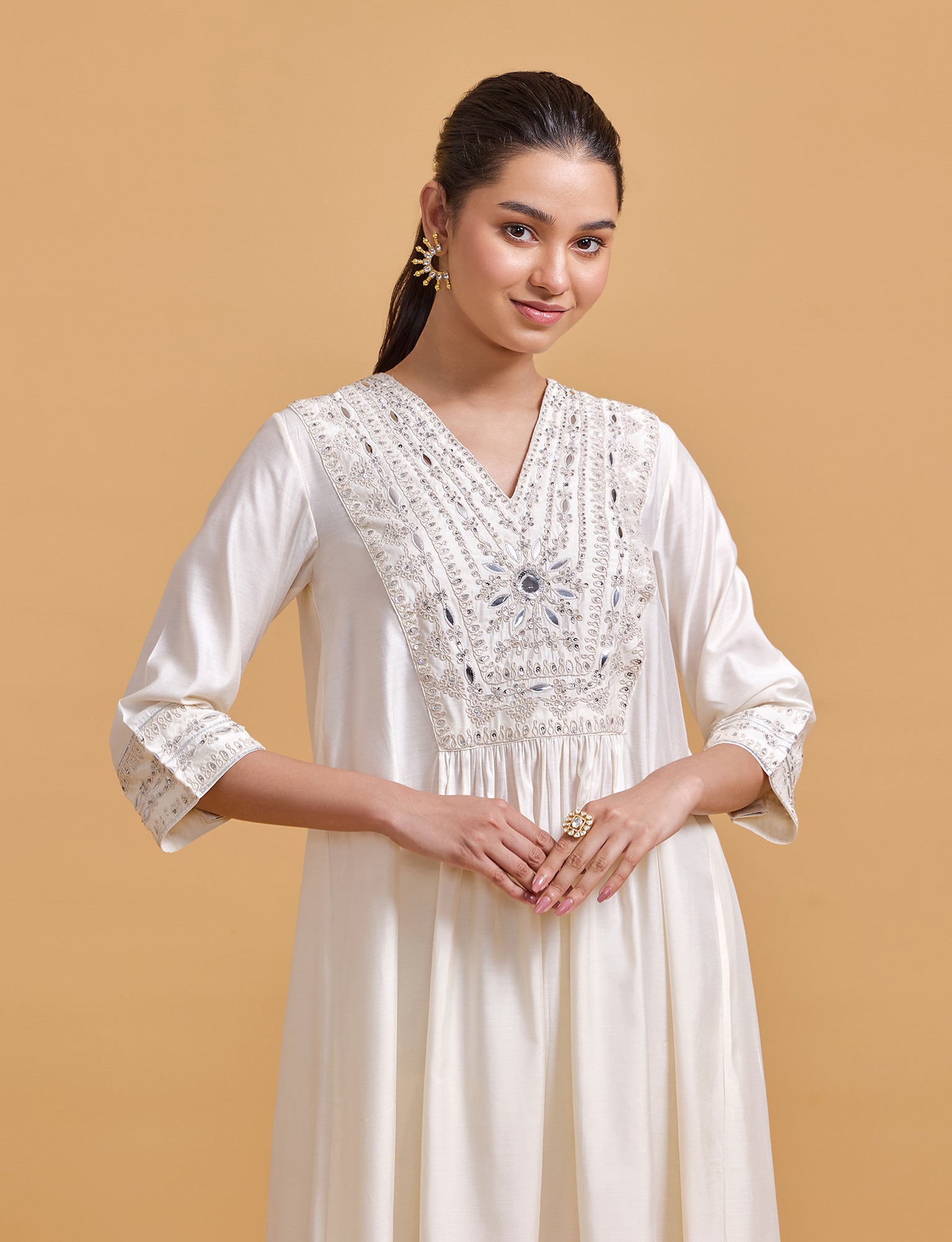 Zeenat Offwhite Kurta Salwar Set