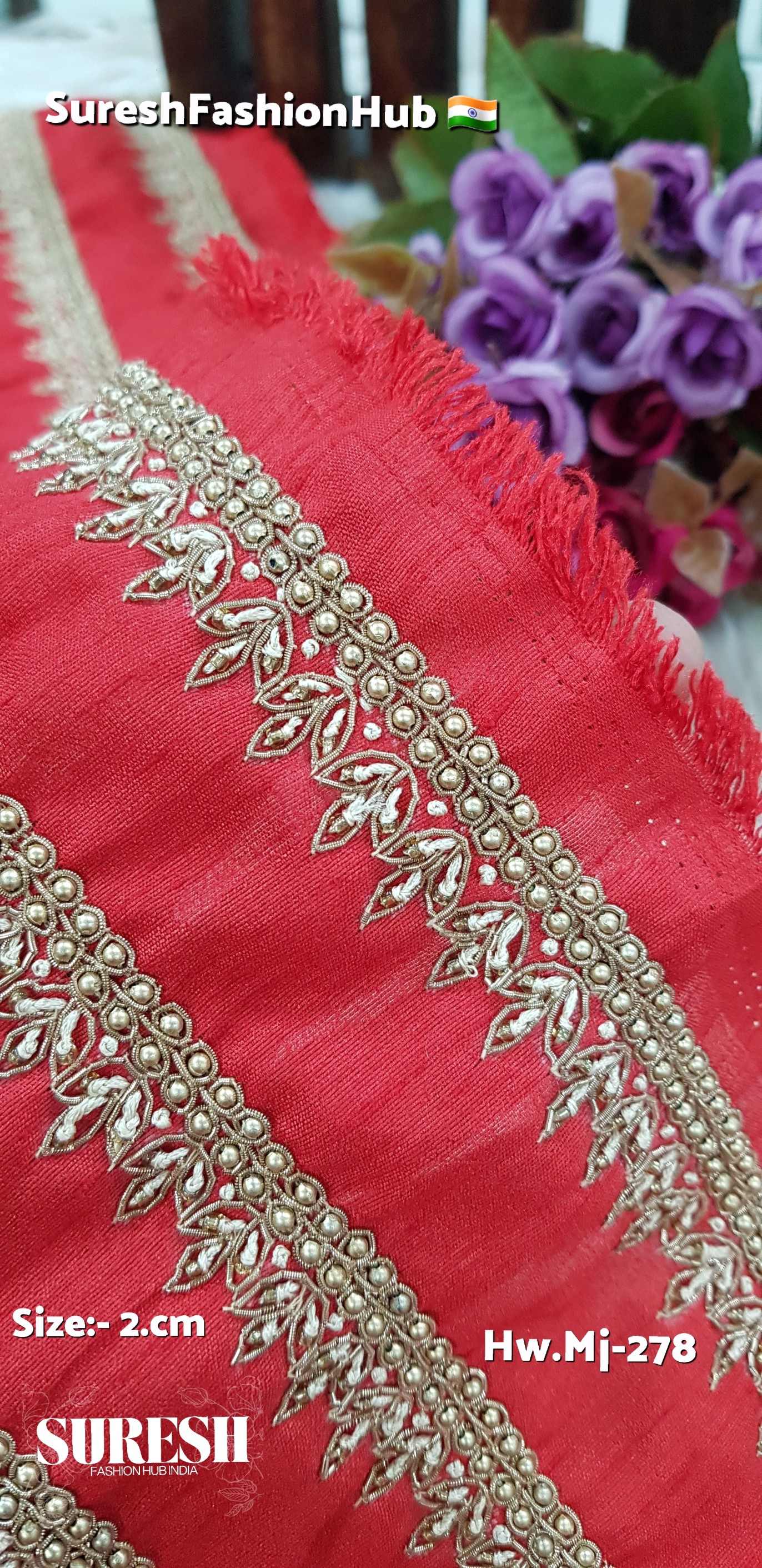 Red Serenity Leaf Handmade Lace – Hw.Mj-278