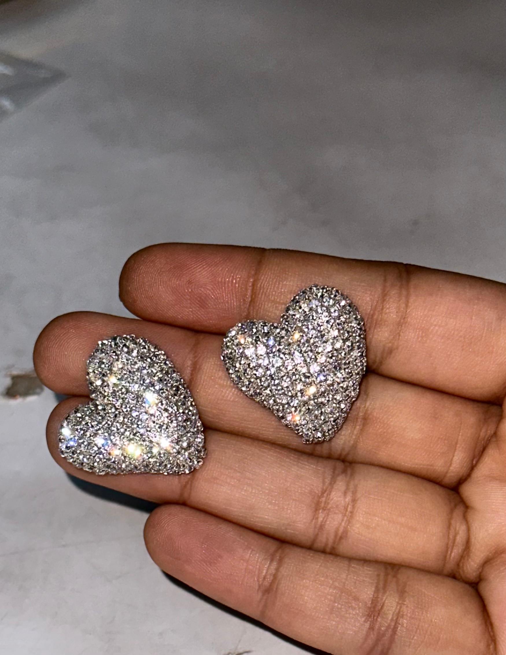 Silver heart studs