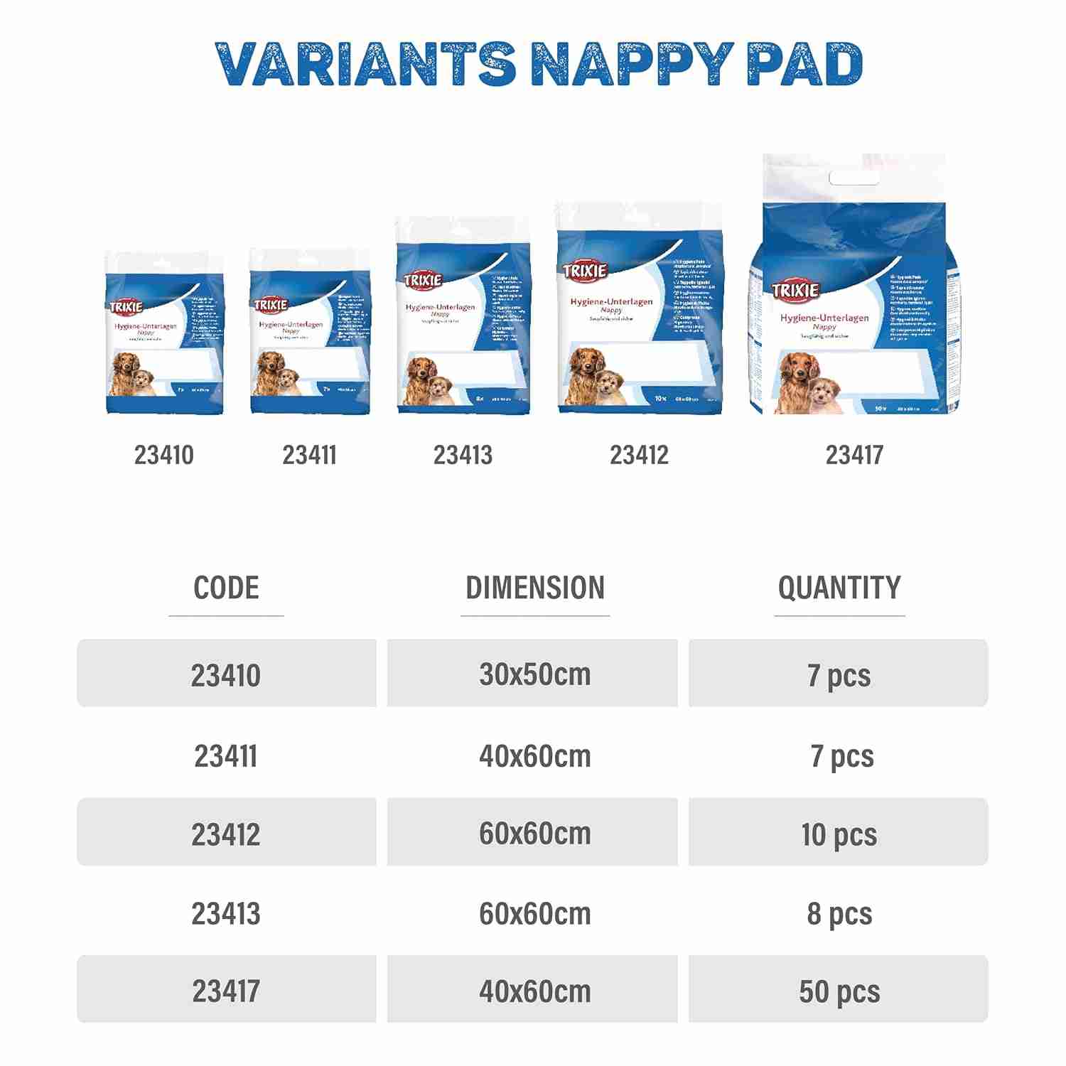 Trixie Nappy Hygiene Pads Activated Carbon 40x60 cm (7 Units)