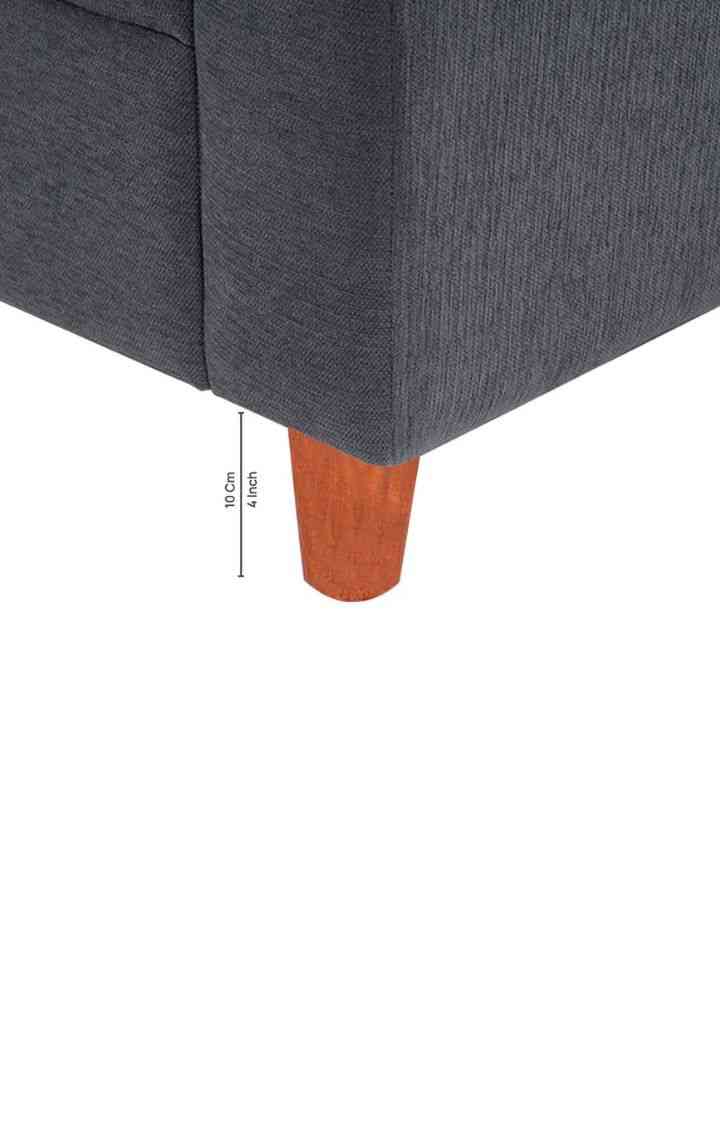 neudot Roman Sofa for Living Room |1 Person Sofa|Premium Fabric with Cushioned Armrest | Solid Wood Frame|1 Seater in Graphite Grey Color
