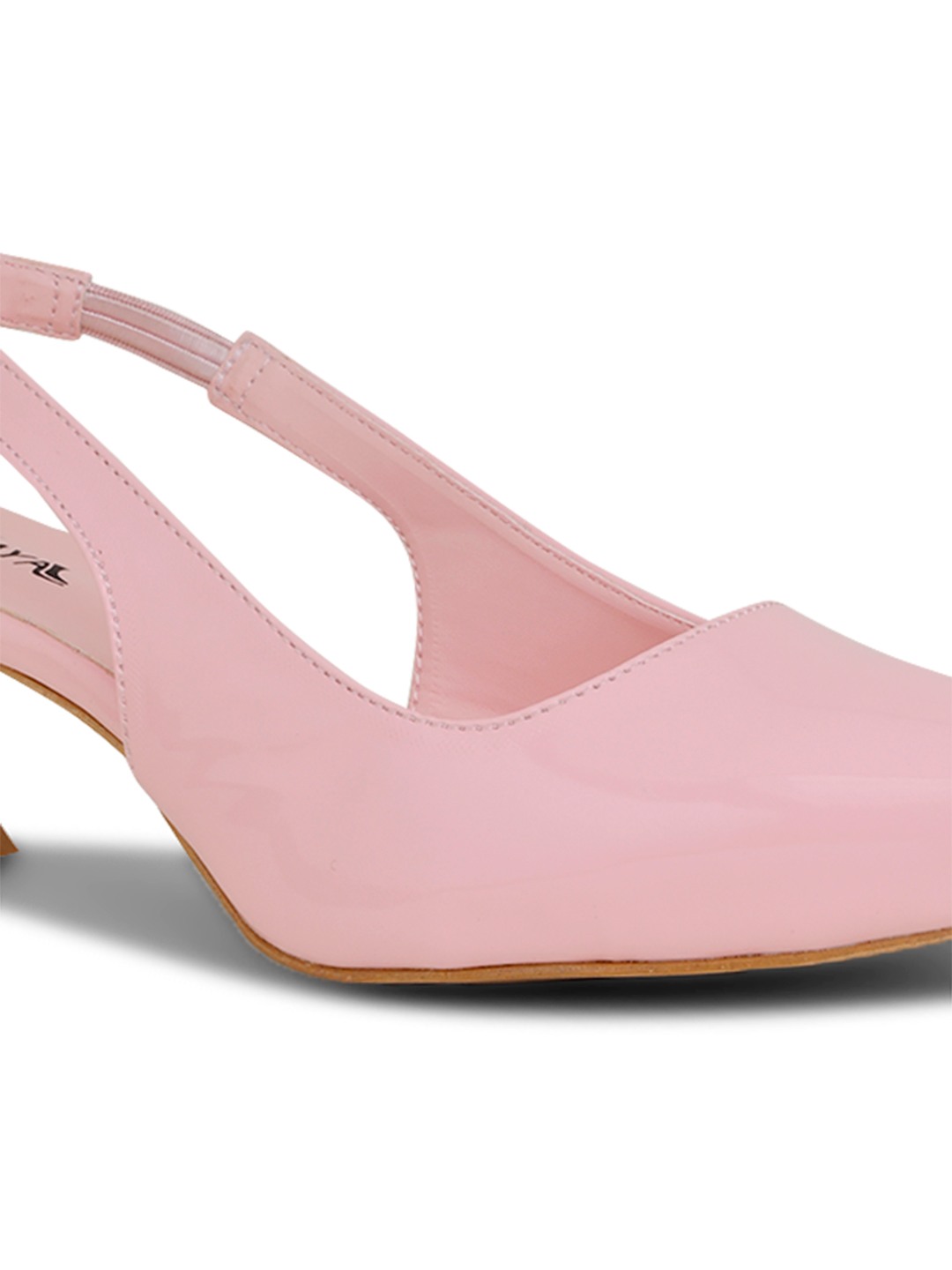 Rose Pink Pointed-Toe Slingback Heels