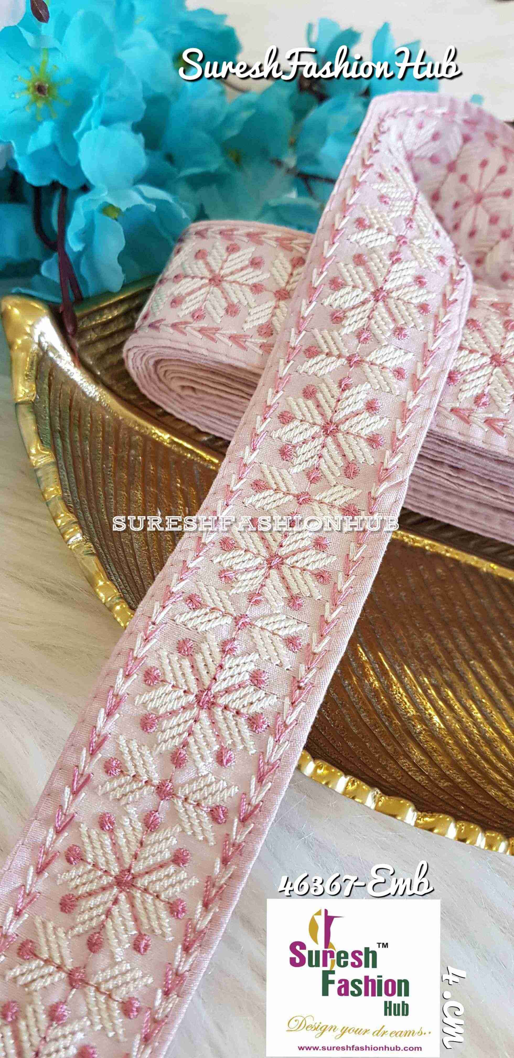 Large Floral Pink Trim