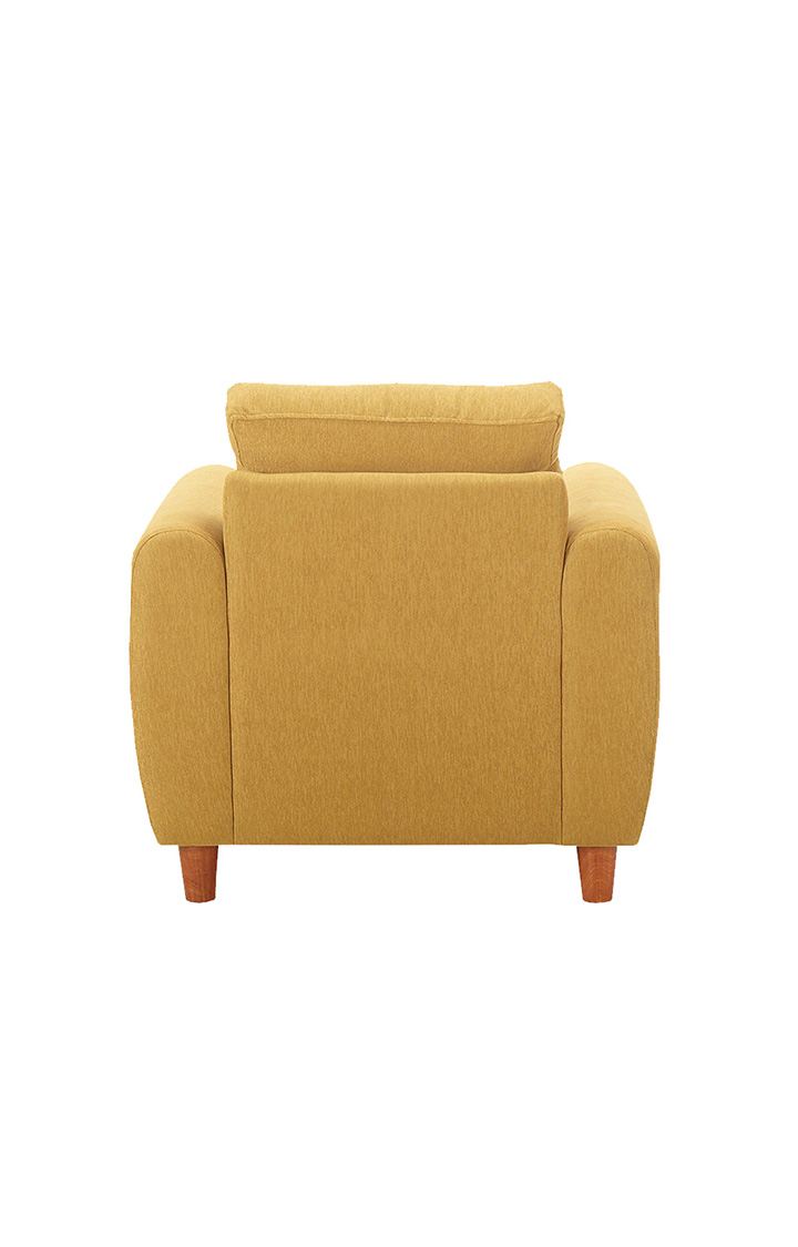 neudot Scott Sofa for Living Room |1 Person Sofa|Premium Fabric with Cushioned Armrest | Solid Wood Frame|1 Seater in Husky Yellow Color