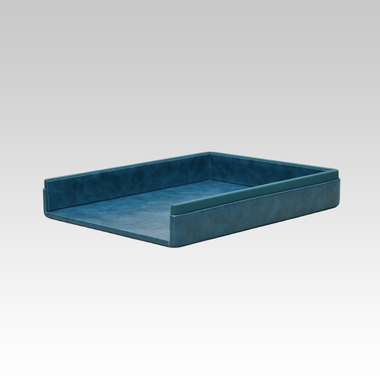 A4 Paper Tray / Letter Tray | Faux Leather | Moderno | Blue
