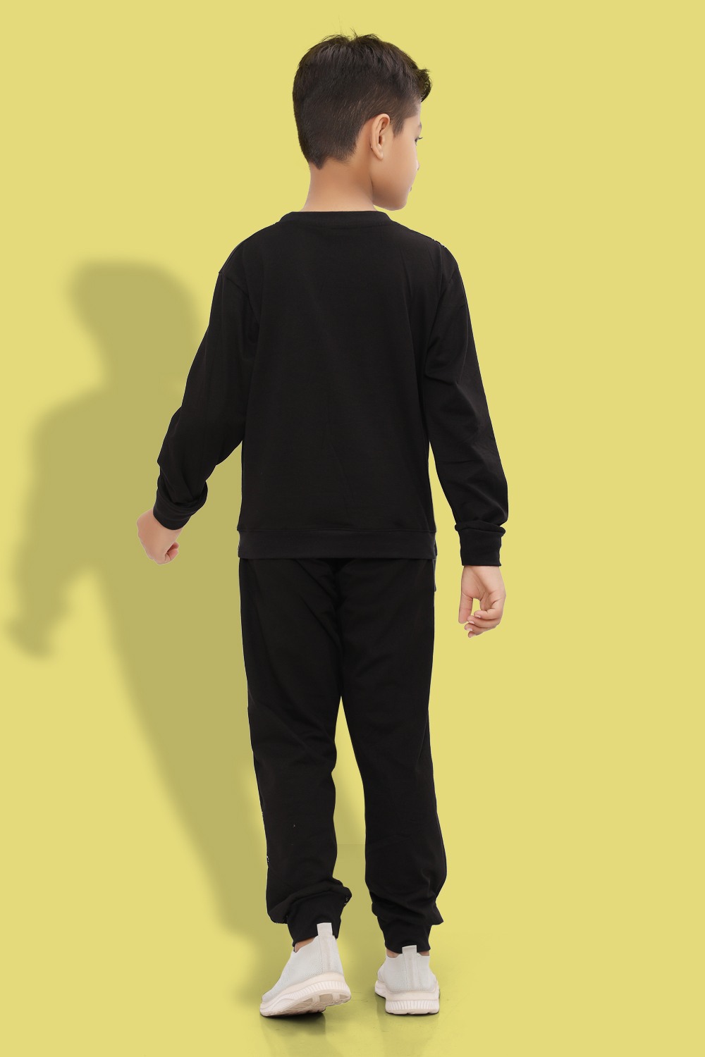 Ninos Dreams Boys Football Print Full Sleeves Cotton Coord Set with Tshirt & Joggers -Black
