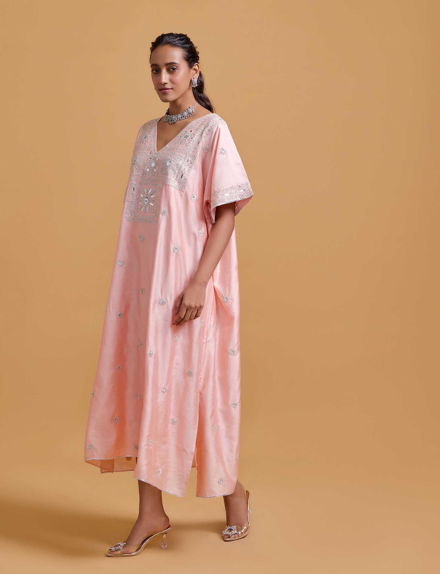 Zeenat Pink Kaftan