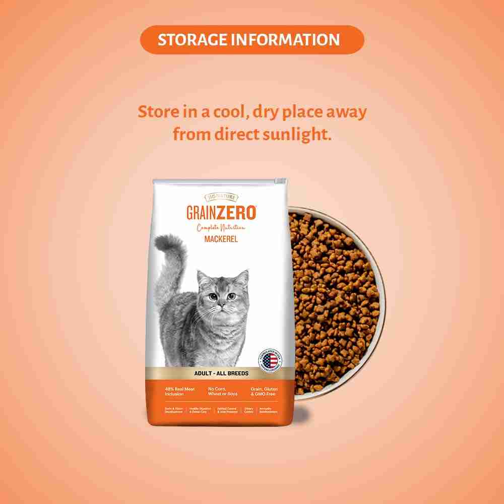 Grain Zero Mackerel Adult Cat Dry Food For All Breed,