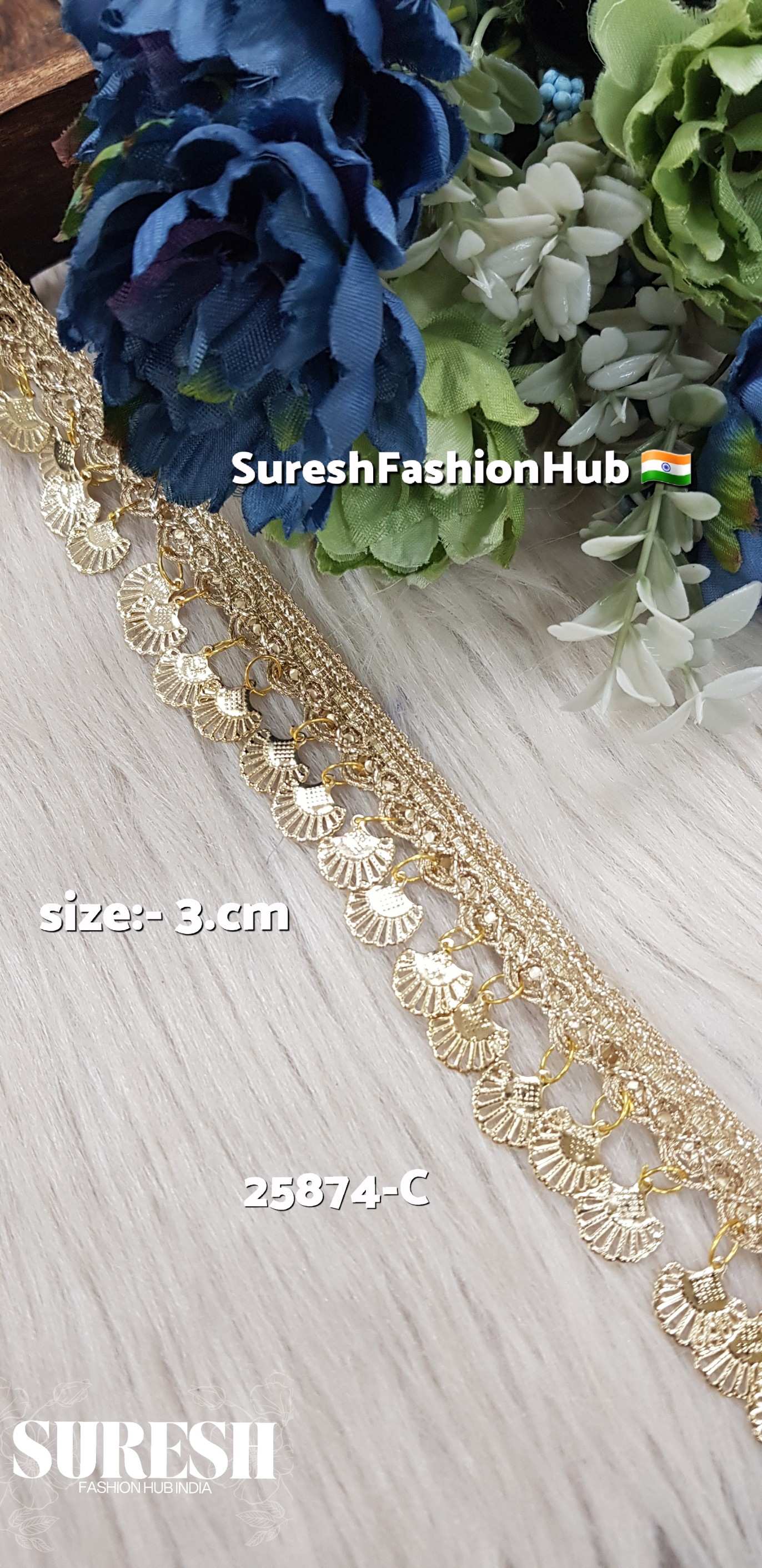 Scallop Leaf Jhalar Hanging Lace