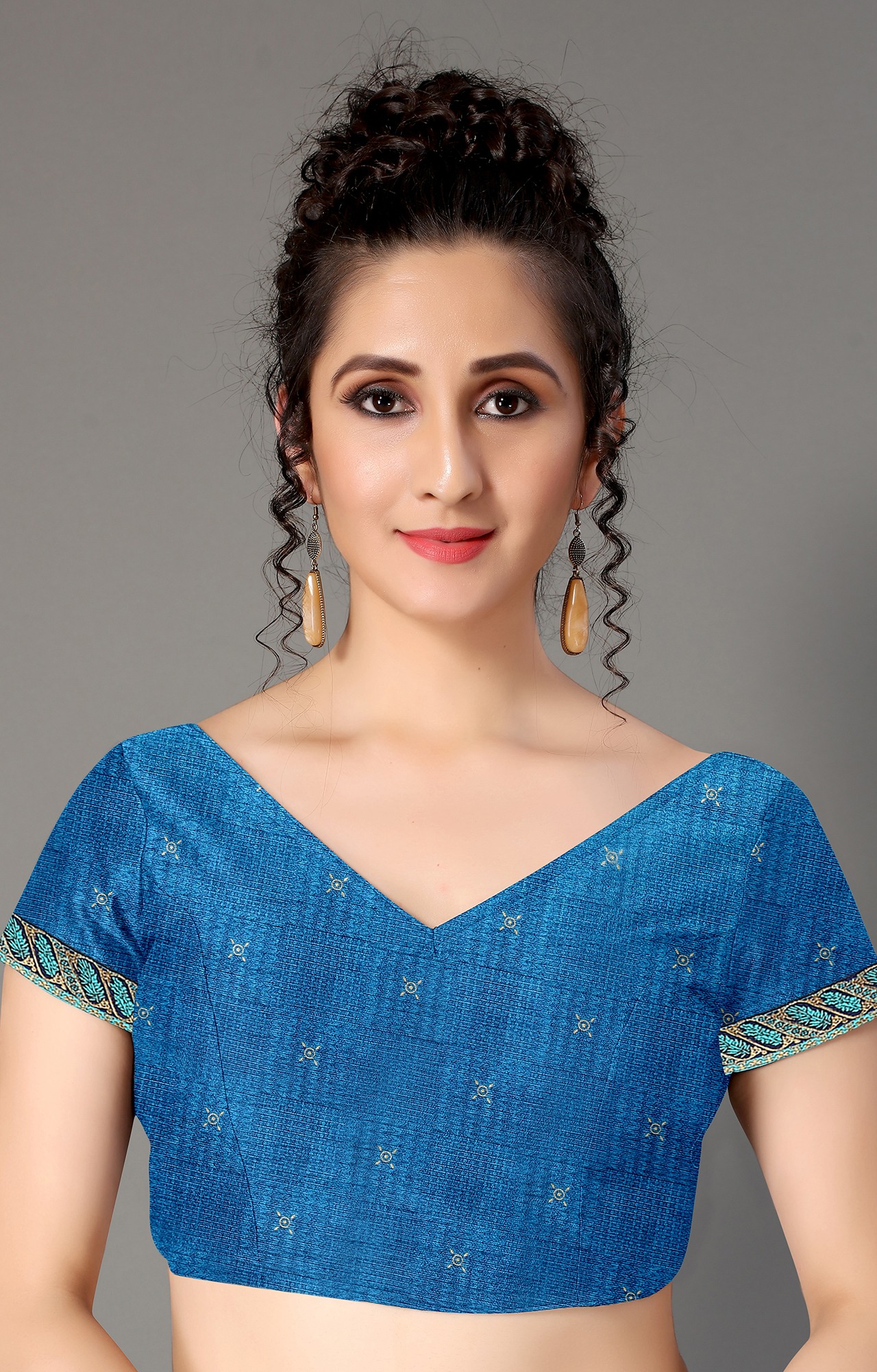 Women Blue Chiffon Floral Print Saree-S_L21SHUBHLABH31003SSR01