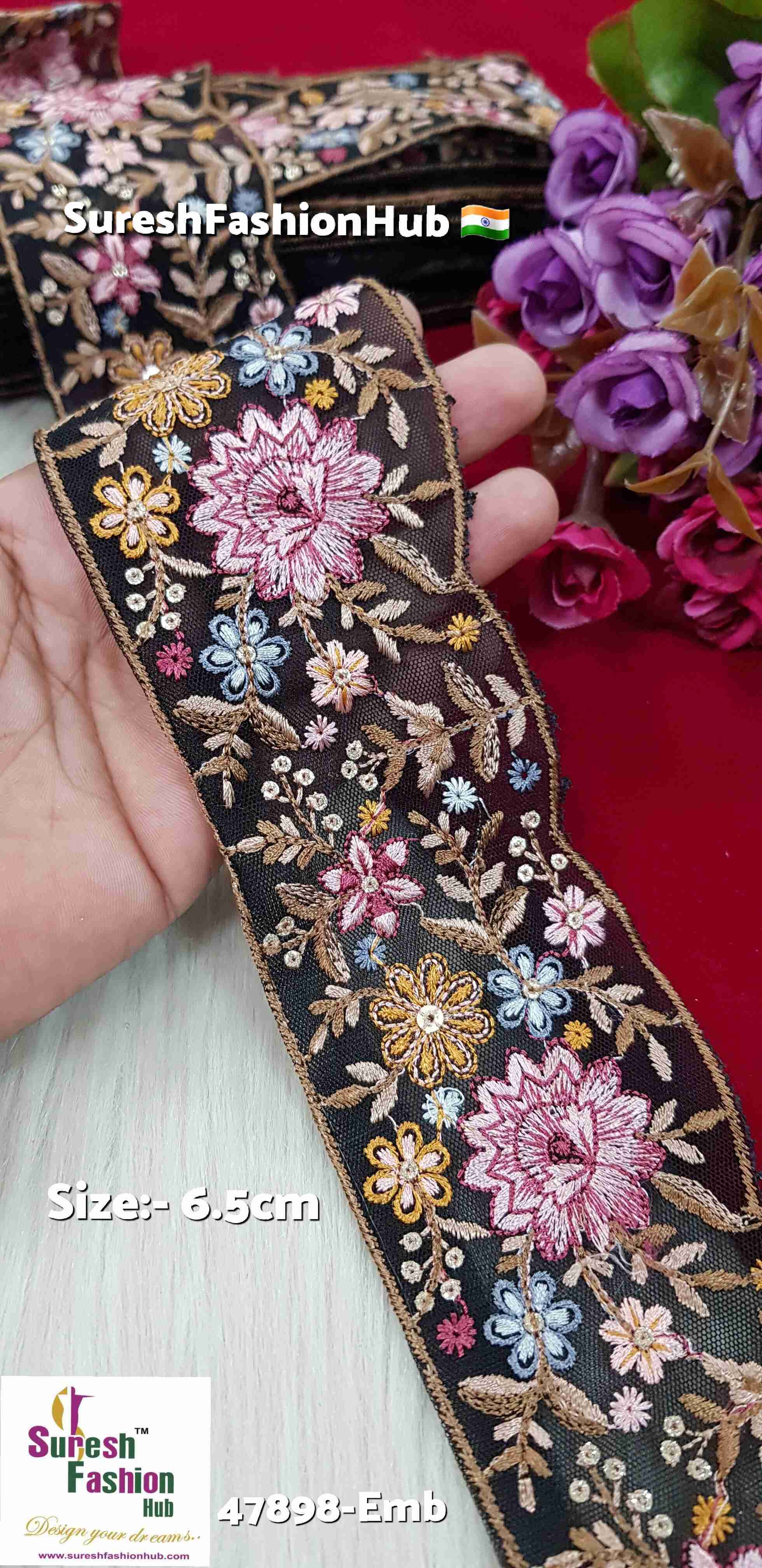 Black Elegance Multi-Color Floral Lace
