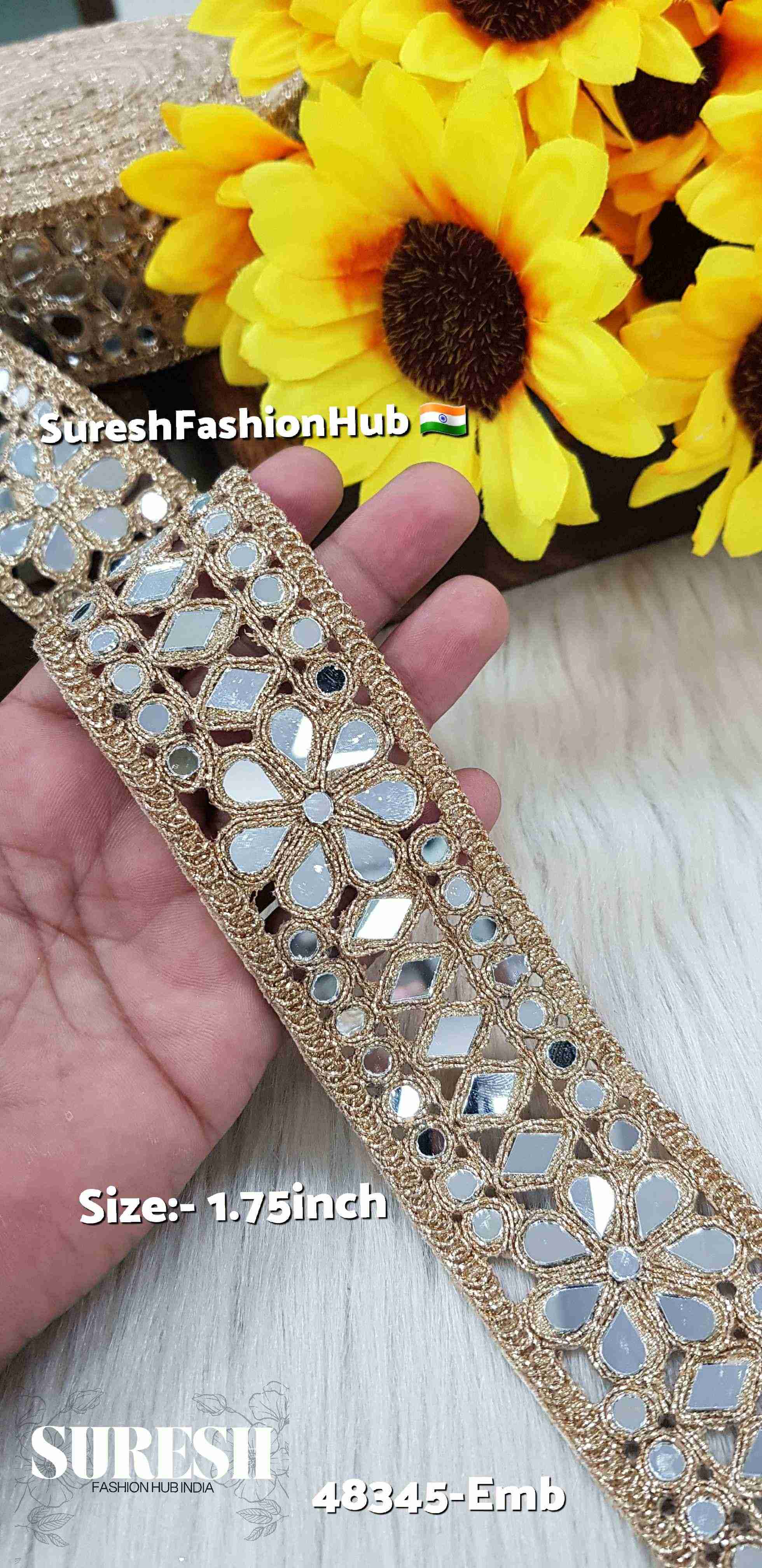 Glitter Floral Mirror Lace