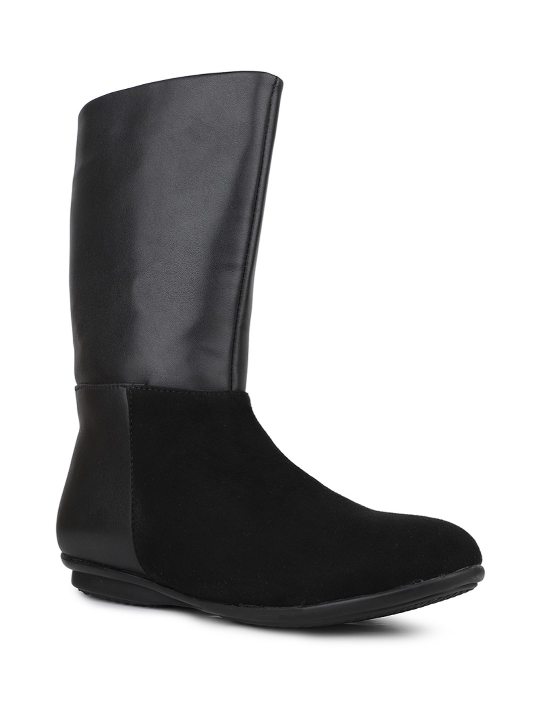 Womens Black Casual Solid Round toe Ankle Boots