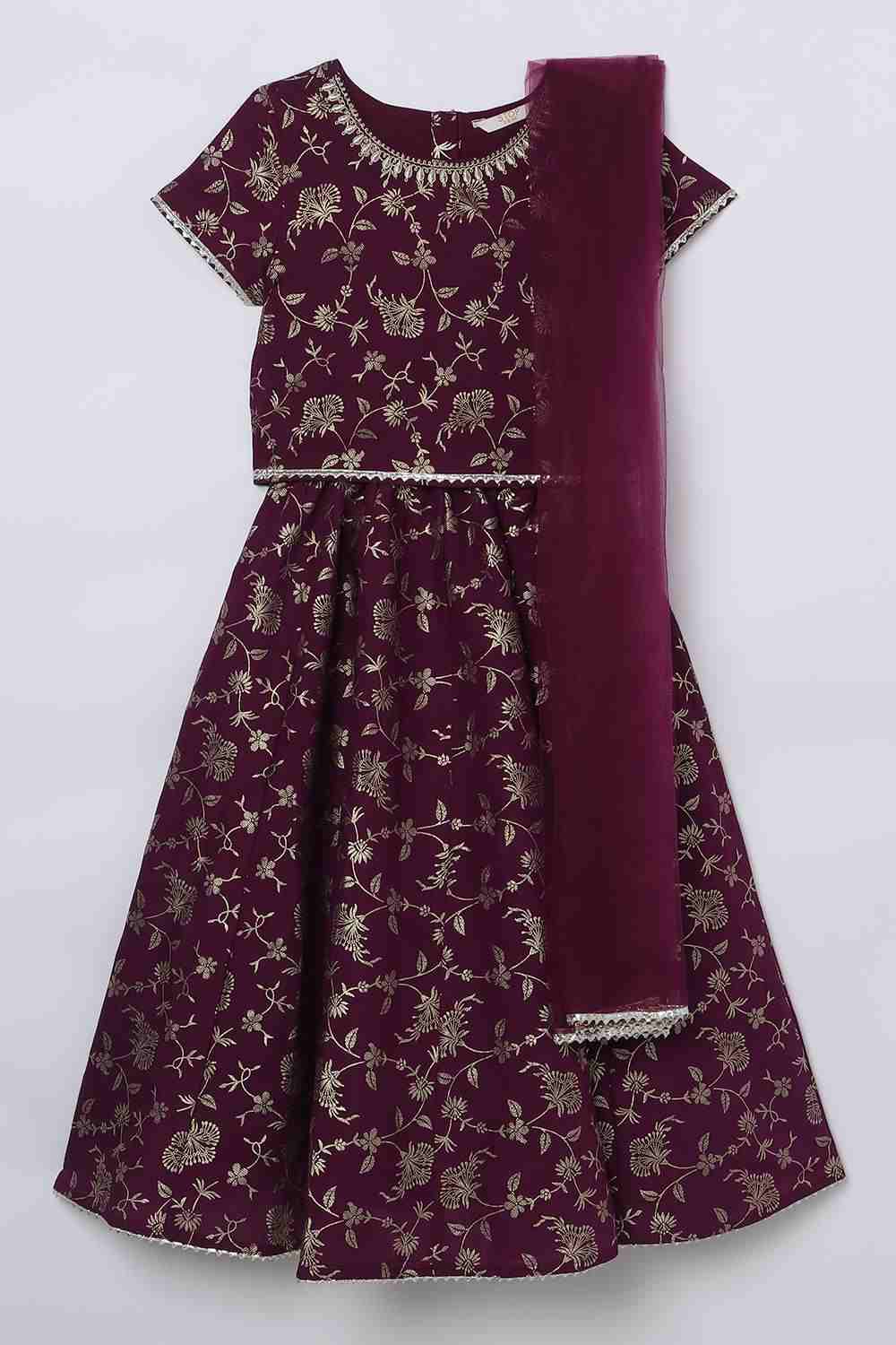 Embroidered Blended Fabric Round Neck Girls Clothing Set