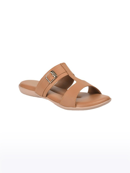 Women's Senorita PU Brown Flat Slip-on