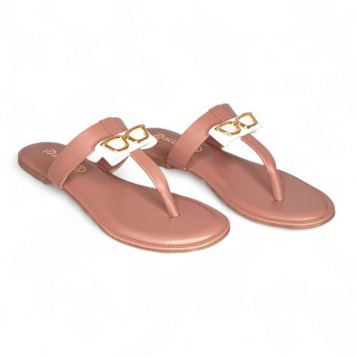 Quirky Pink Sandals with Glasses Detail
