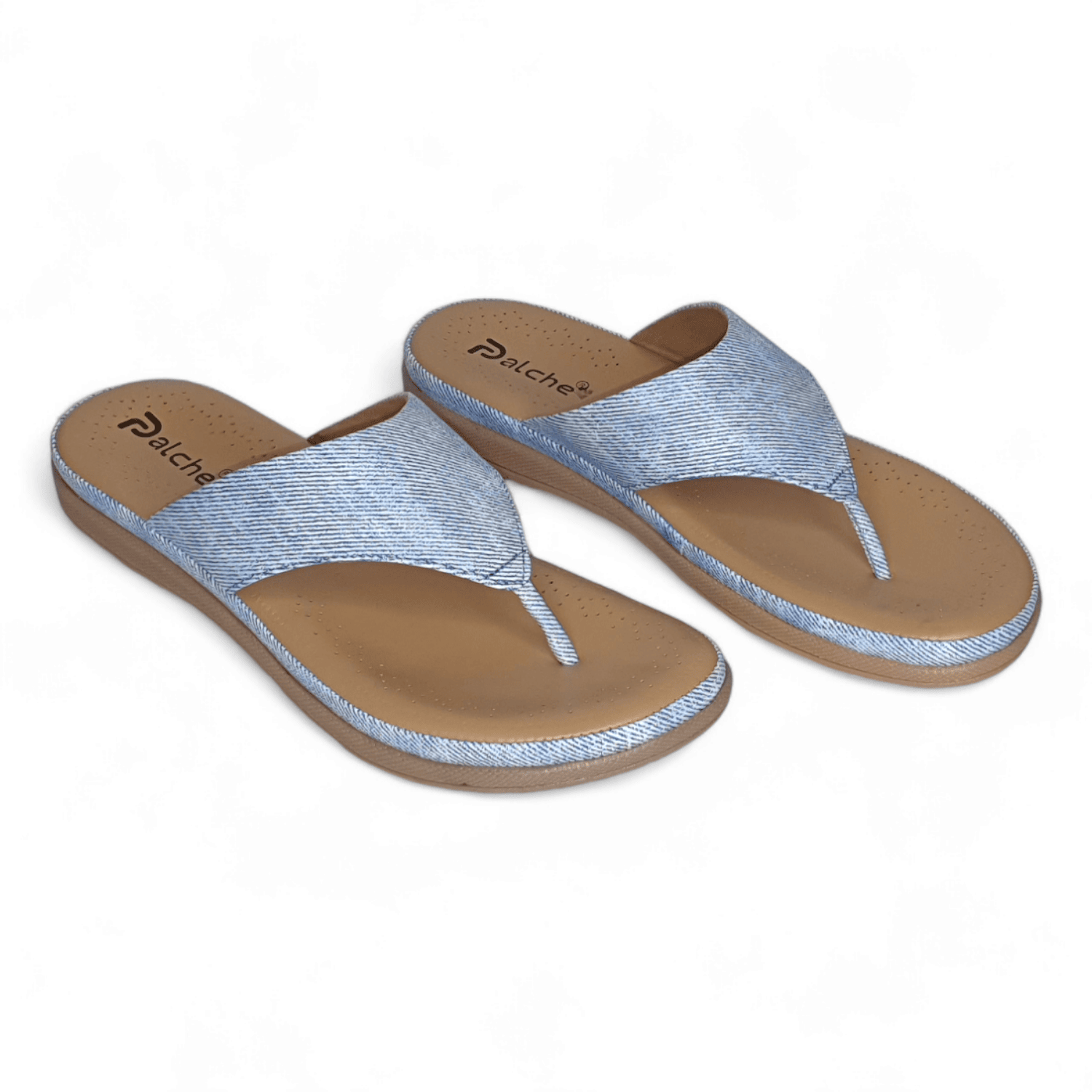 Casual Light Blue Denim Thong Sandals for Women