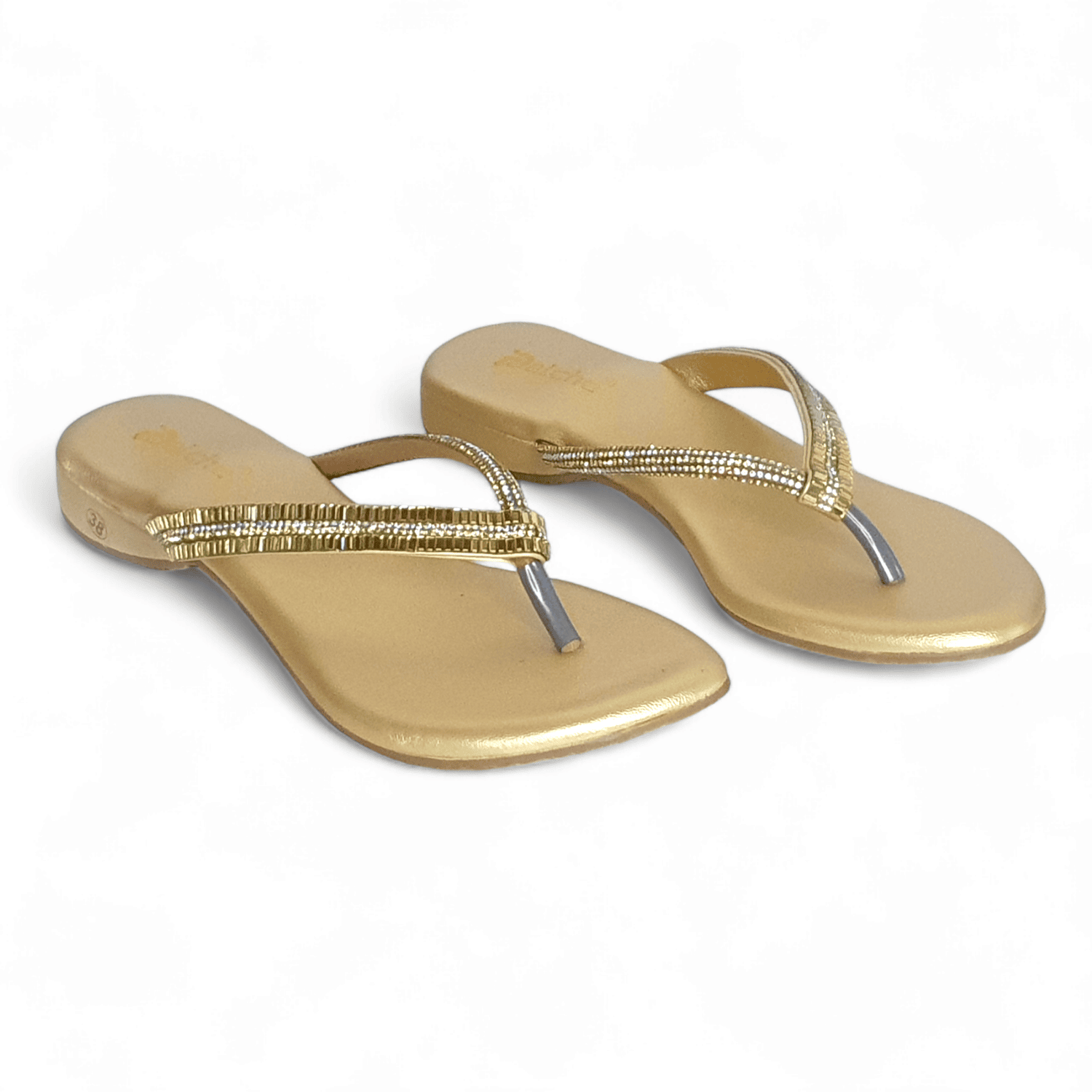 Elegant Gold Flat Sandals for Women | Party Wear India