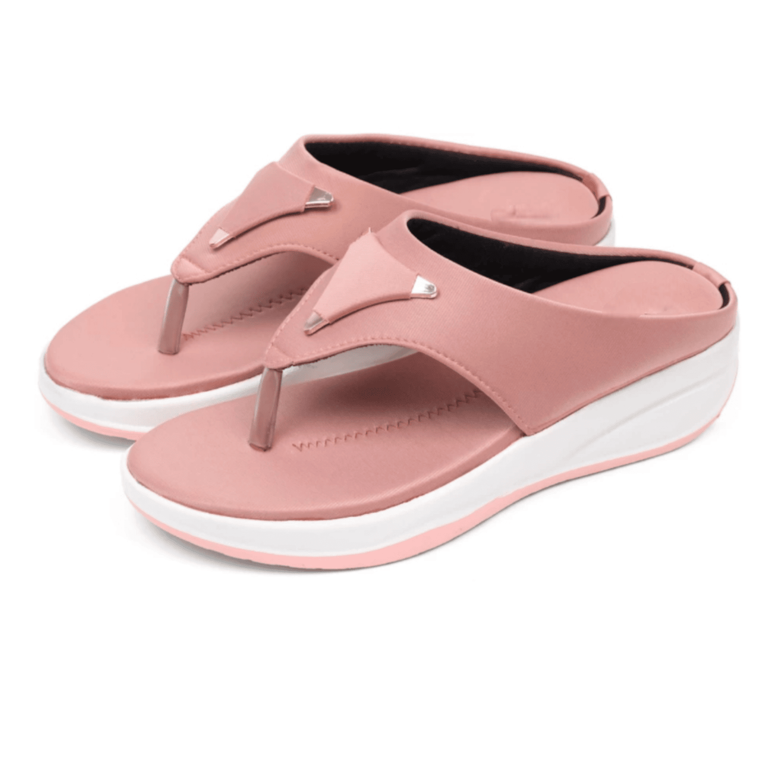 Trendy Pink Triangle Buckle Slippers for Women
