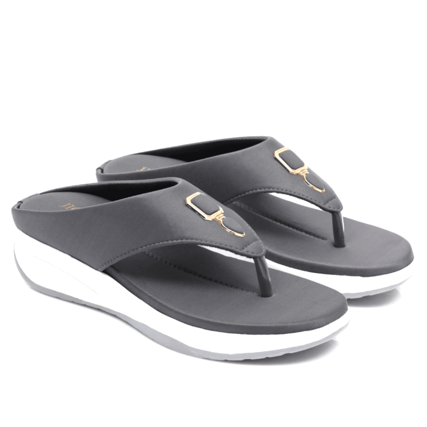 Women's Black Orthopedic Comfort Wedge Flip-Flops – Stylish Daily Wear Sandals